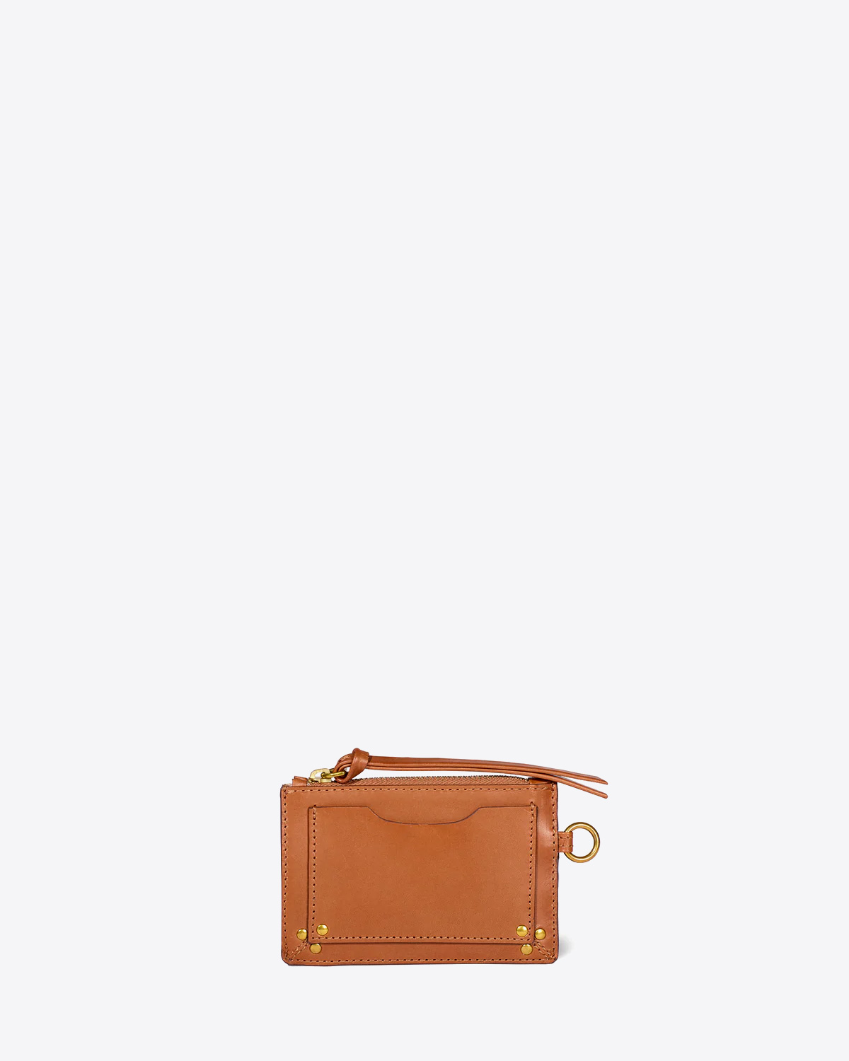 Produit Porte-cartes en cuir lisse coloris chêne Lucky Jérôme Dreyfuss. Détail de l'autre face.