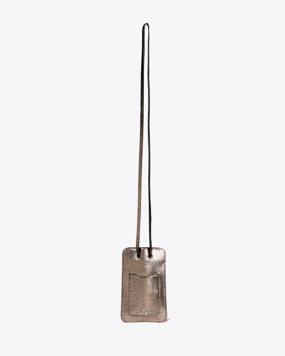 Produit Porte Mobile Jérôme Dreyfuss en cuir lamé champagne. 