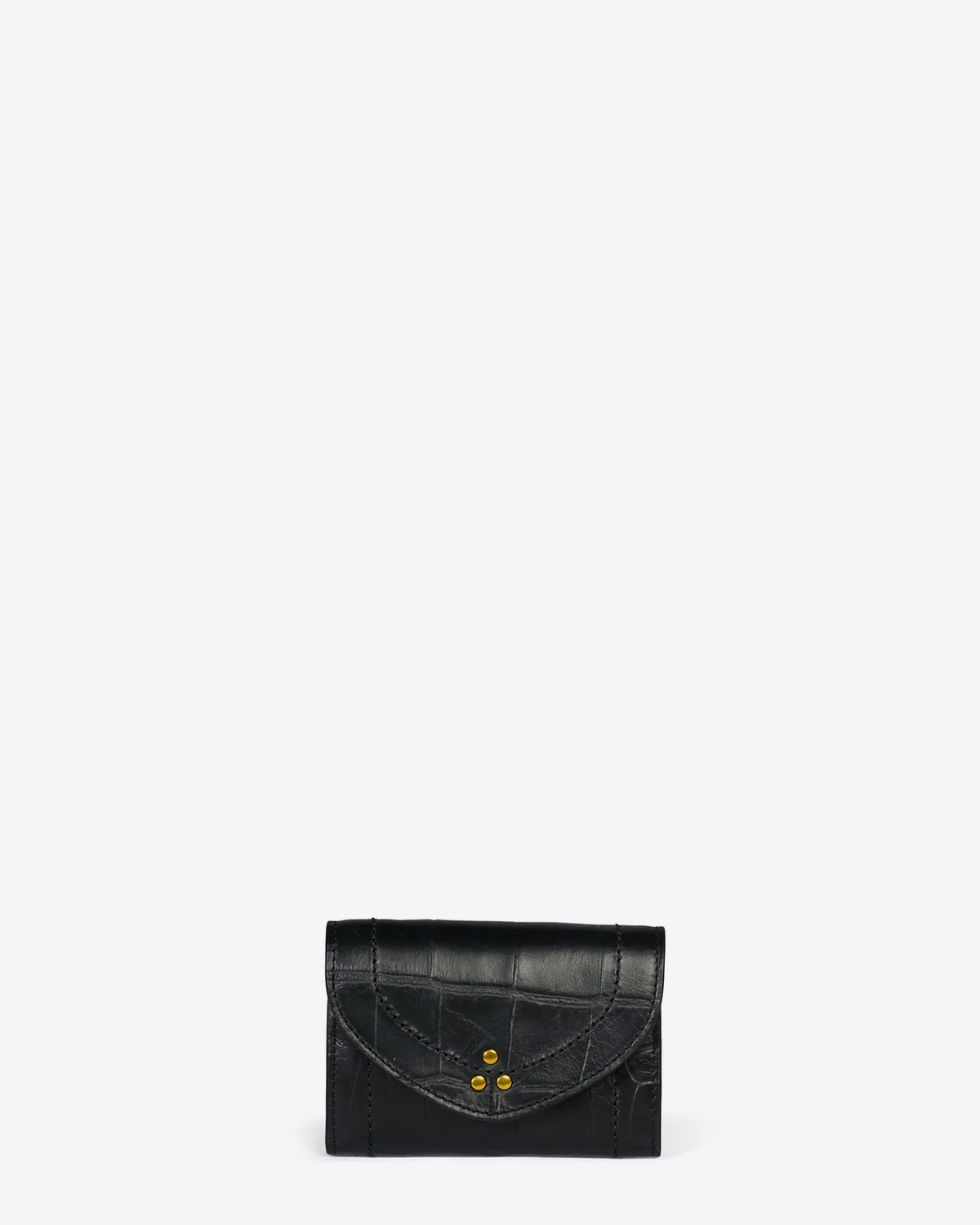 Porte-Monnaie Helmut Jérôme Dreyfuss en cuir croco noir. 