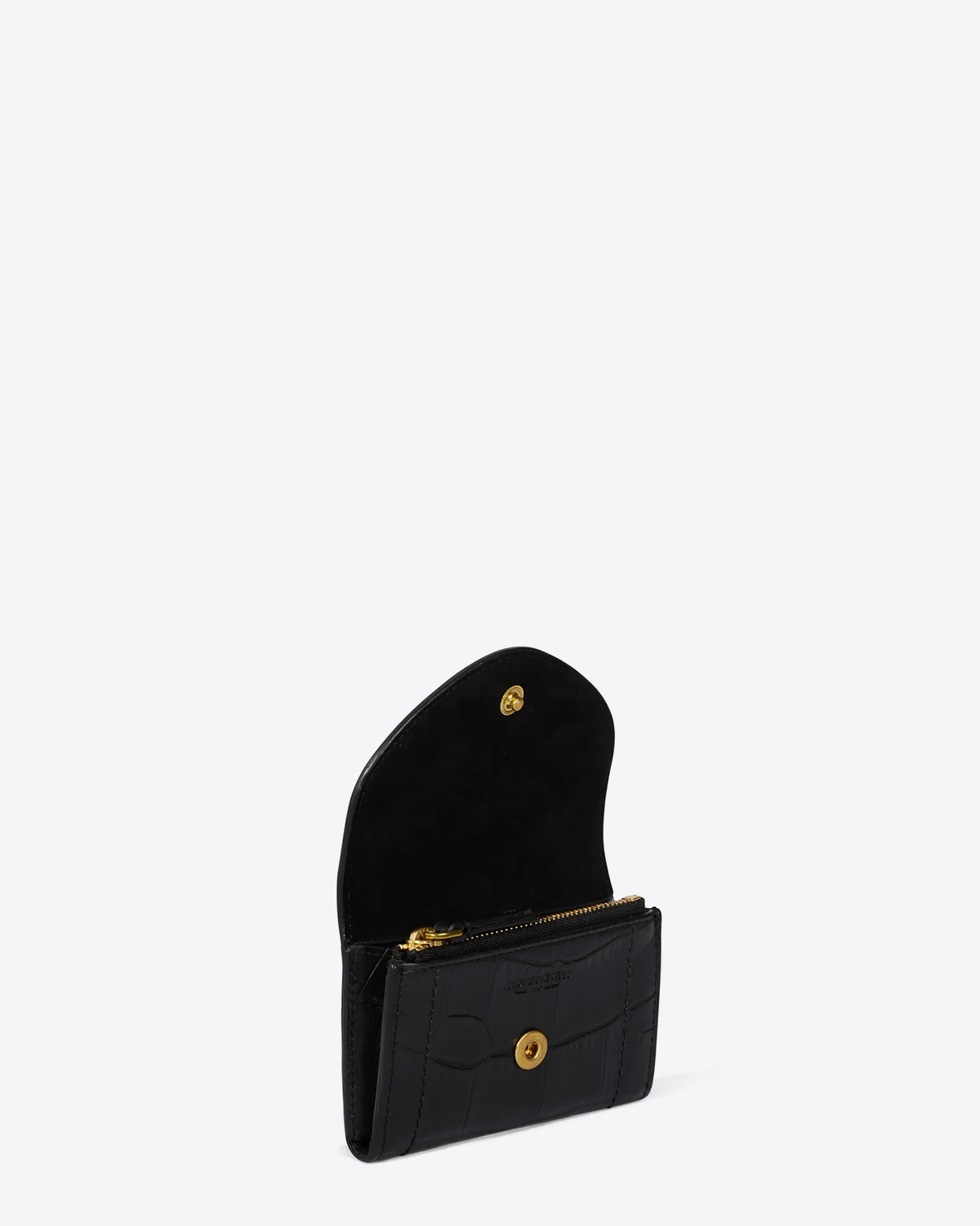 Produit Porte-Monnaie Helmut Jérôme Dreyfuss en cuir croco noir. 