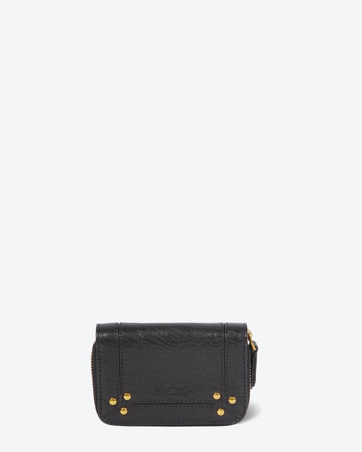 Portefeuille Henri Jérôme Dreyfuss en cuir chèvre noir. 