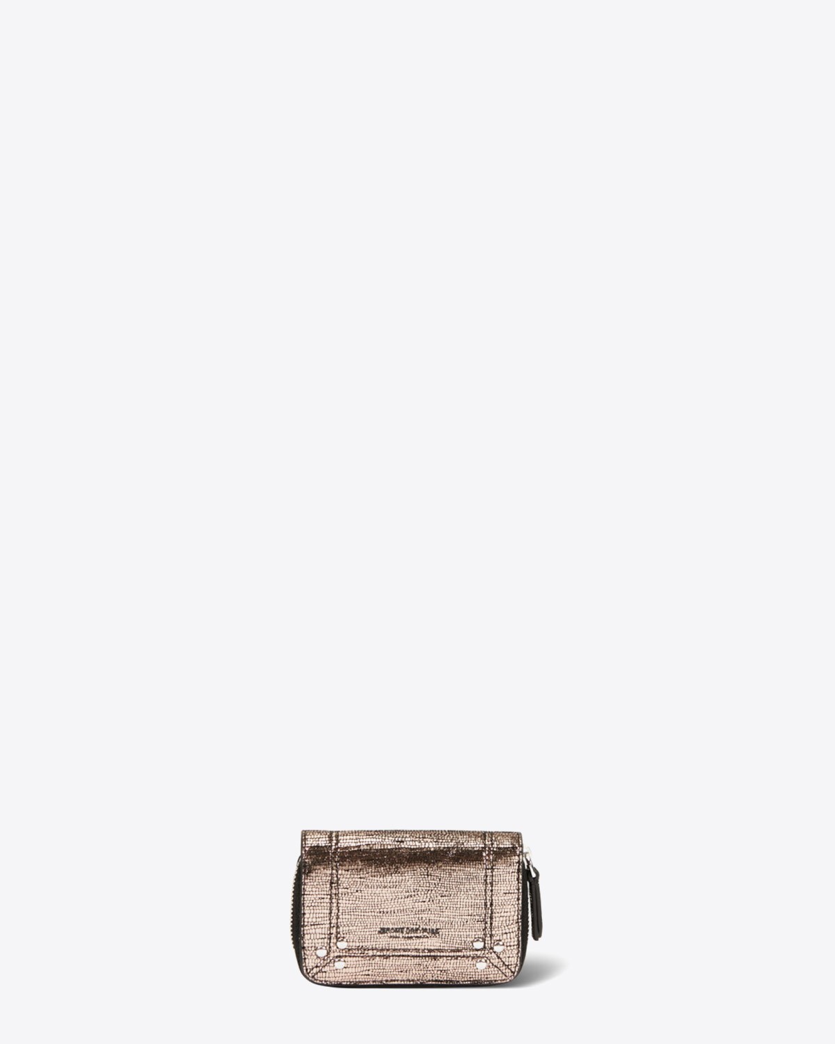 Portefeuille Henri Jérôme Dreyfuss en cuir lamé champagne. 