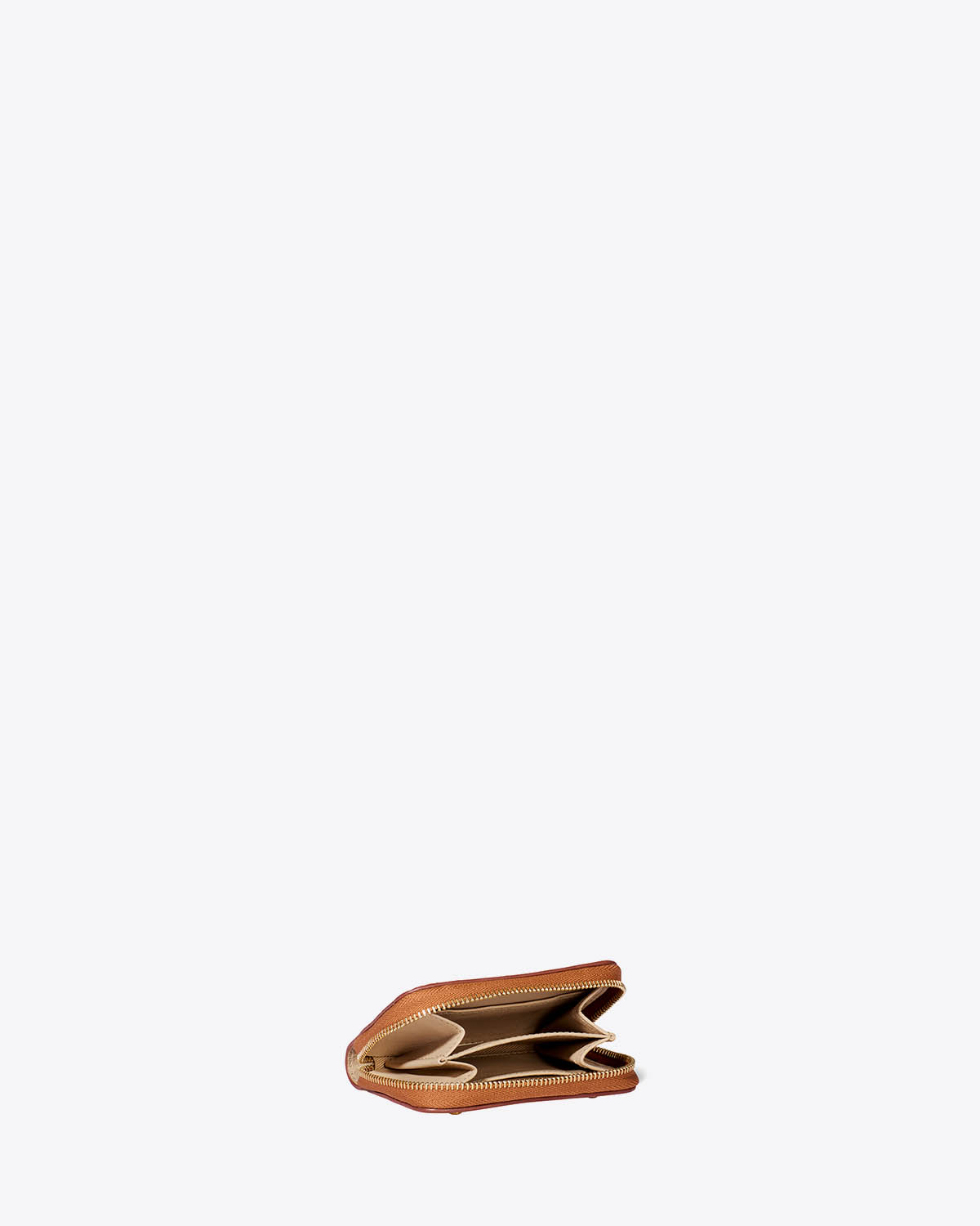 Produit Portefeuille Henri Jérôme Dreyfuss en cuir lamé rose gold. Vue ouvert. 
