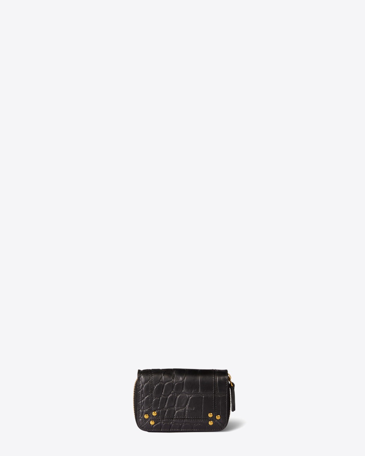 Portefeuille Henri Jérôme Dreyfuss en cuir croco noir. 
