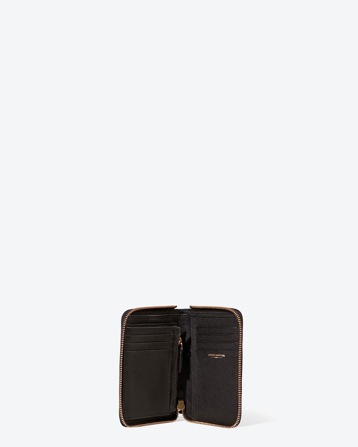 Portefeuille Julien Jérôme Dreyfuss en cuir noir. Vue ouvert. 