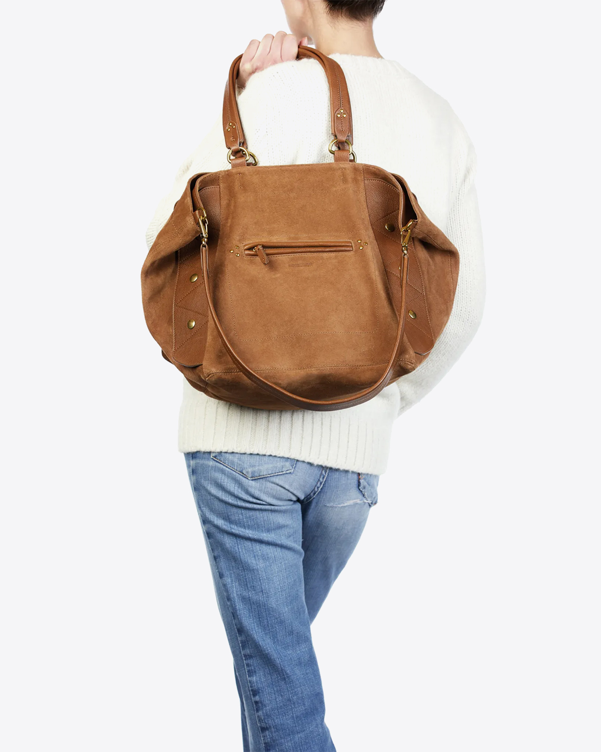  Sac  Roger en cuir coloris Tabac 