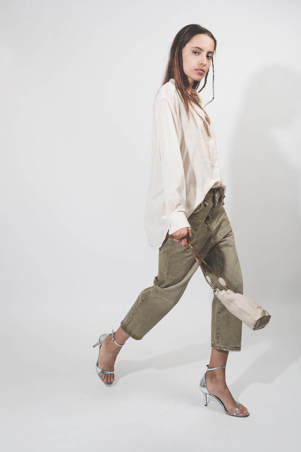 J&eacute;r&ocirc;me Dreyfuss Sac Ben Mini Ch&egrave;vre Ecru Grain&eacute;