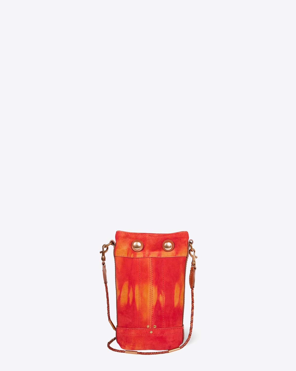 Jérôme Dreyfuss Sac Ben Mini Croûte Velours Tie Dye Orange