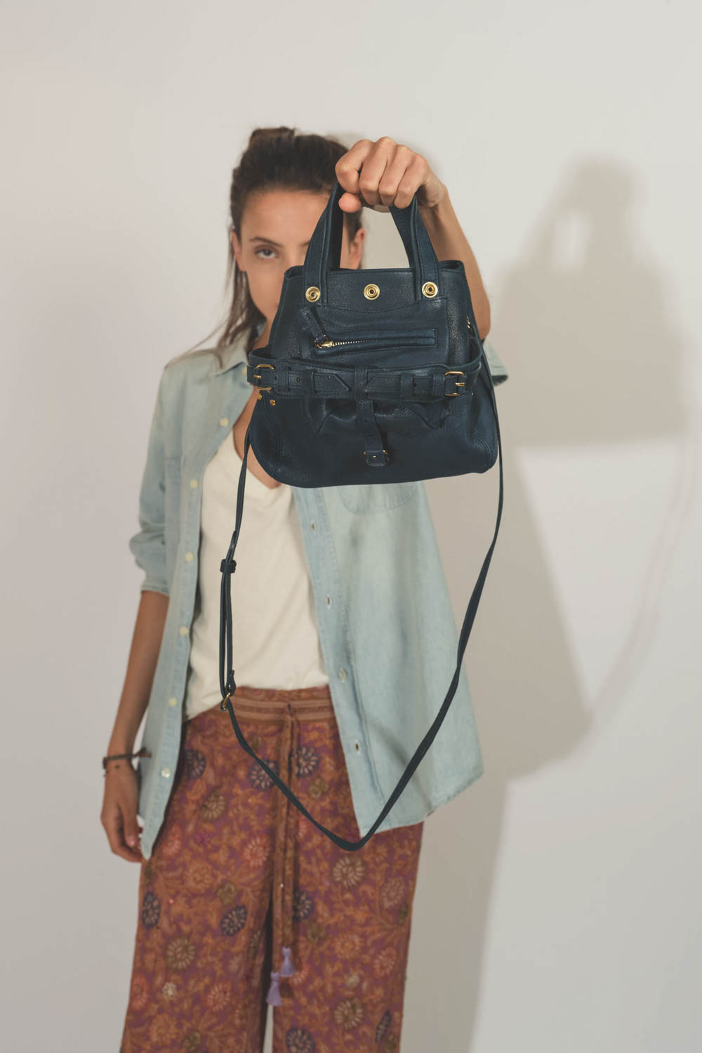 Jérôme Dreyfuss Sac Billy Nano Chèvre Noircie Night Blue