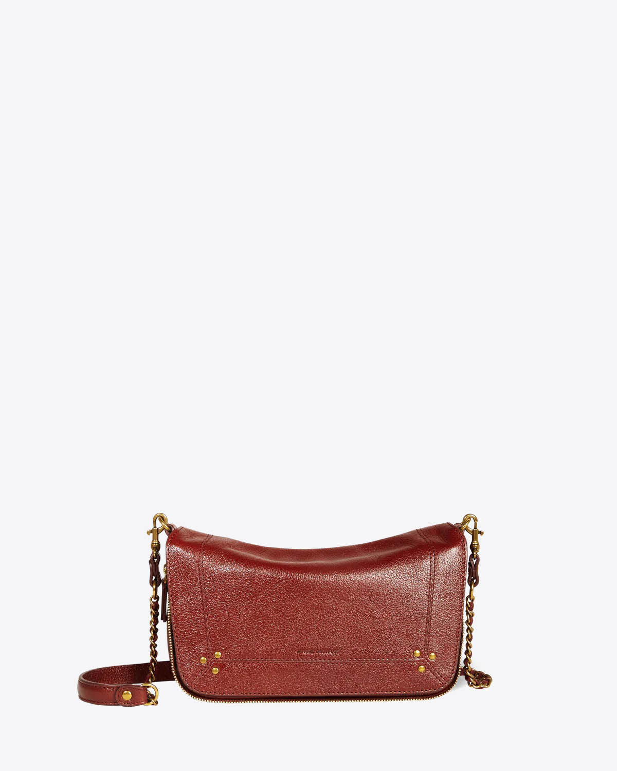 Produit Petit sac Bobi S Jérôme Dreyfuss en cuir bordeaux. Vue face. 
