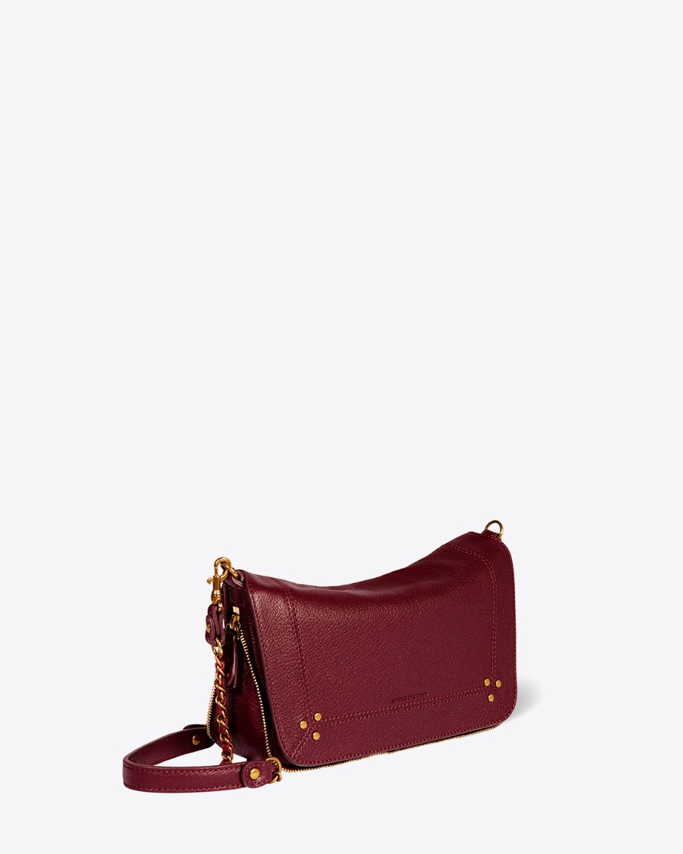 Sac Bobi S Jérôme Dreyfuss en cuir de chèvre brûlé. Vue de profil.