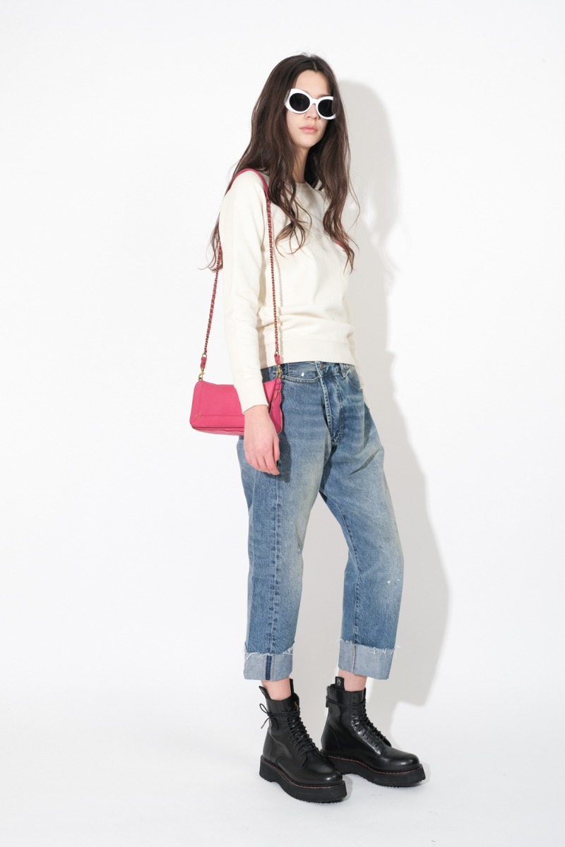 Sac Bobi S J&eacute;r&ocirc;me Dreyfuss en cuir d'agneau Jacinthe, port&eacute; &agrave; l'&eacute;paule.