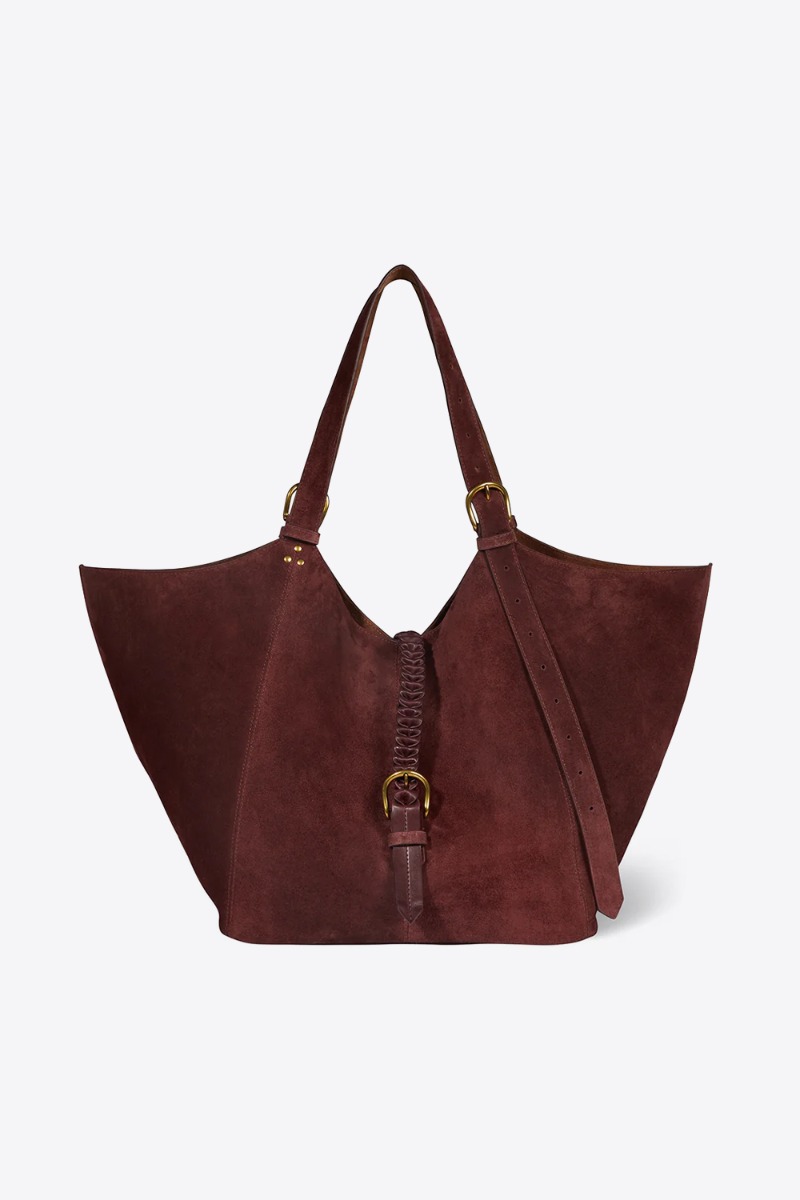 Sac cabas Joseph M J&eacute;r&ocirc;me Dreyfuss en cuir su&eacute;d&eacute; br&ucirc;l&eacute;. Vue de face.