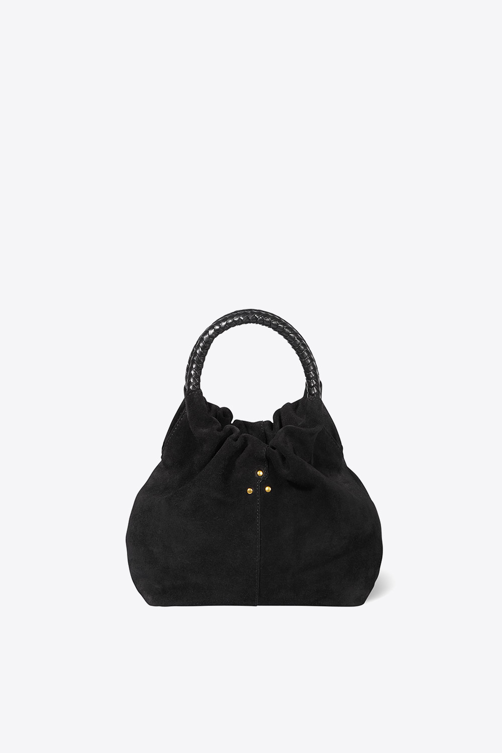 Produit Mini-sac Gordi S Jérôme Dreyfuss en cuir suédé noir. Face.