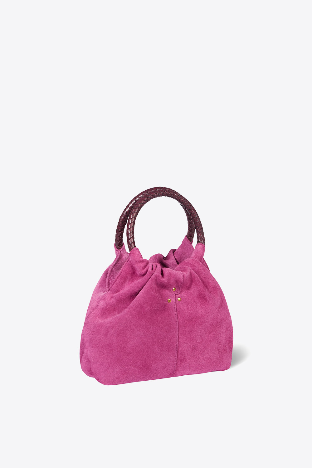 Produit Mini-sac Gordi S n cuir suédé rose orchidée Jérôme Dreyfuss. Profil.