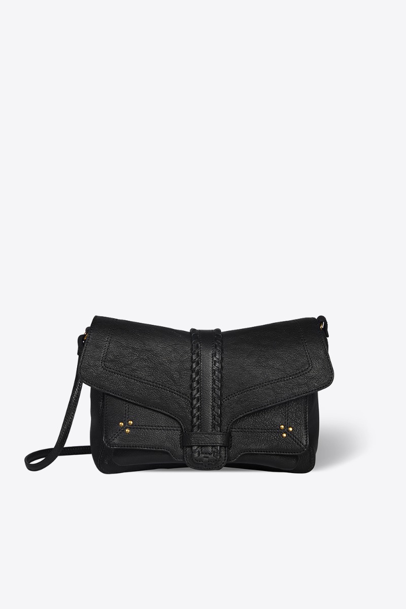 Sac Harry M J&eacute;r&ocirc;me Dreyfuss en cuir noir. Vue de face.