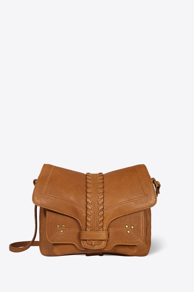 Sac Harry S J&eacute;r&ocirc;me Dreyfuss en cuir camel. Vue de face.