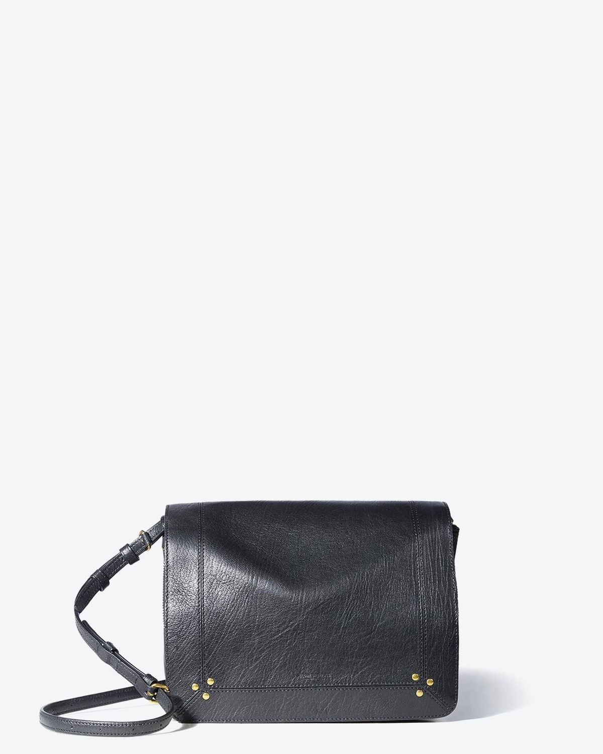 Sac bandoulière Igor Jérôme Dreyfuss en cuir chèvre noir.