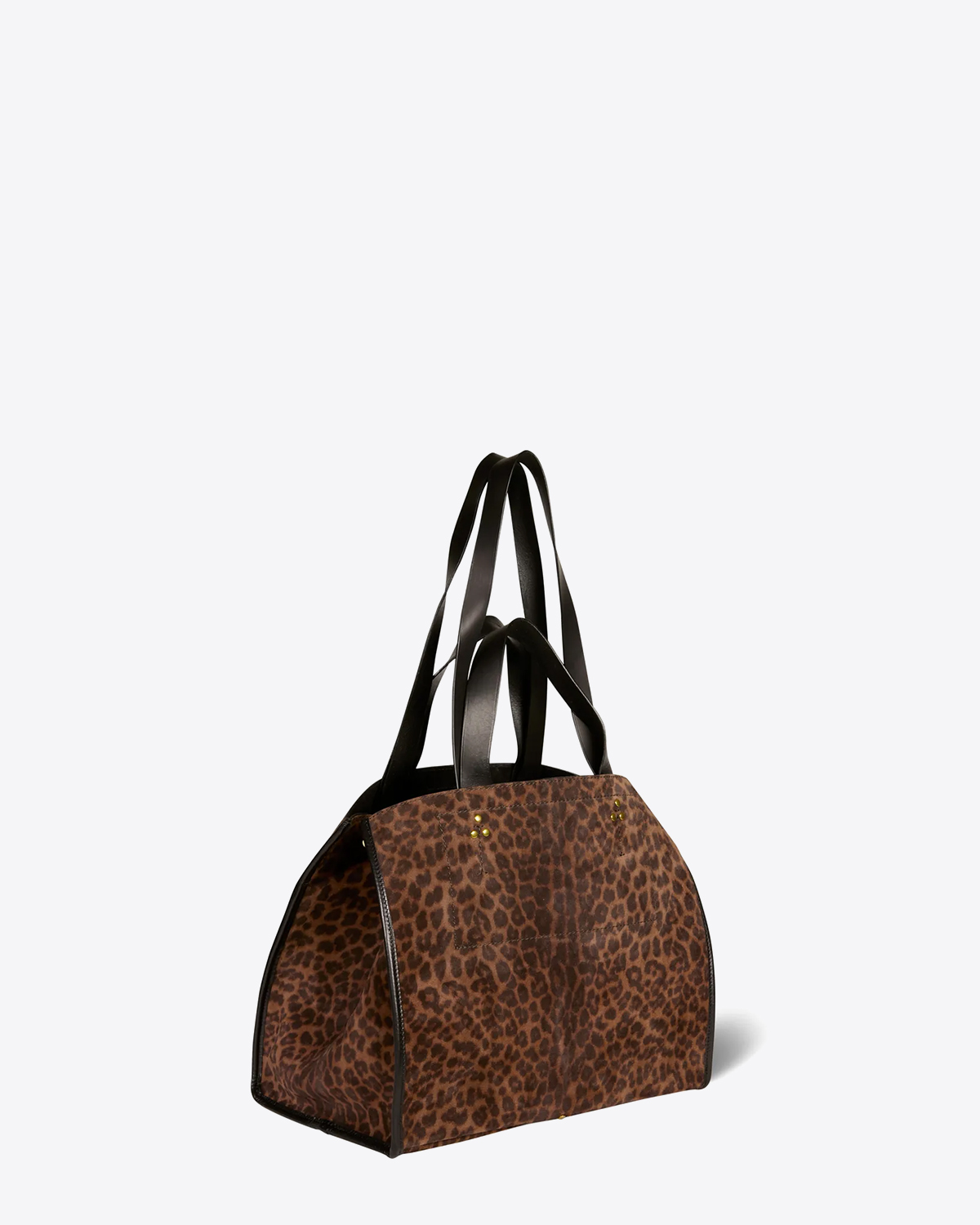 Produit Sac Léon M Jérôme Dreyfuss en cuir suédé imprimé Léopard Naturel
