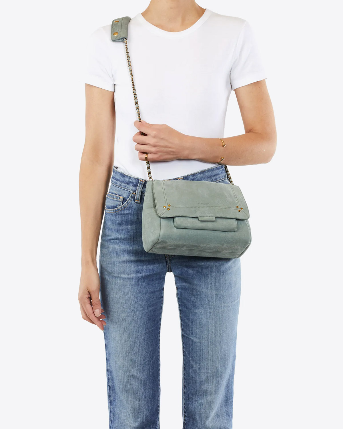 Image du produit Jérôme Dreyfuss Sac Lulu M – Bullskin Croco Amande - 5