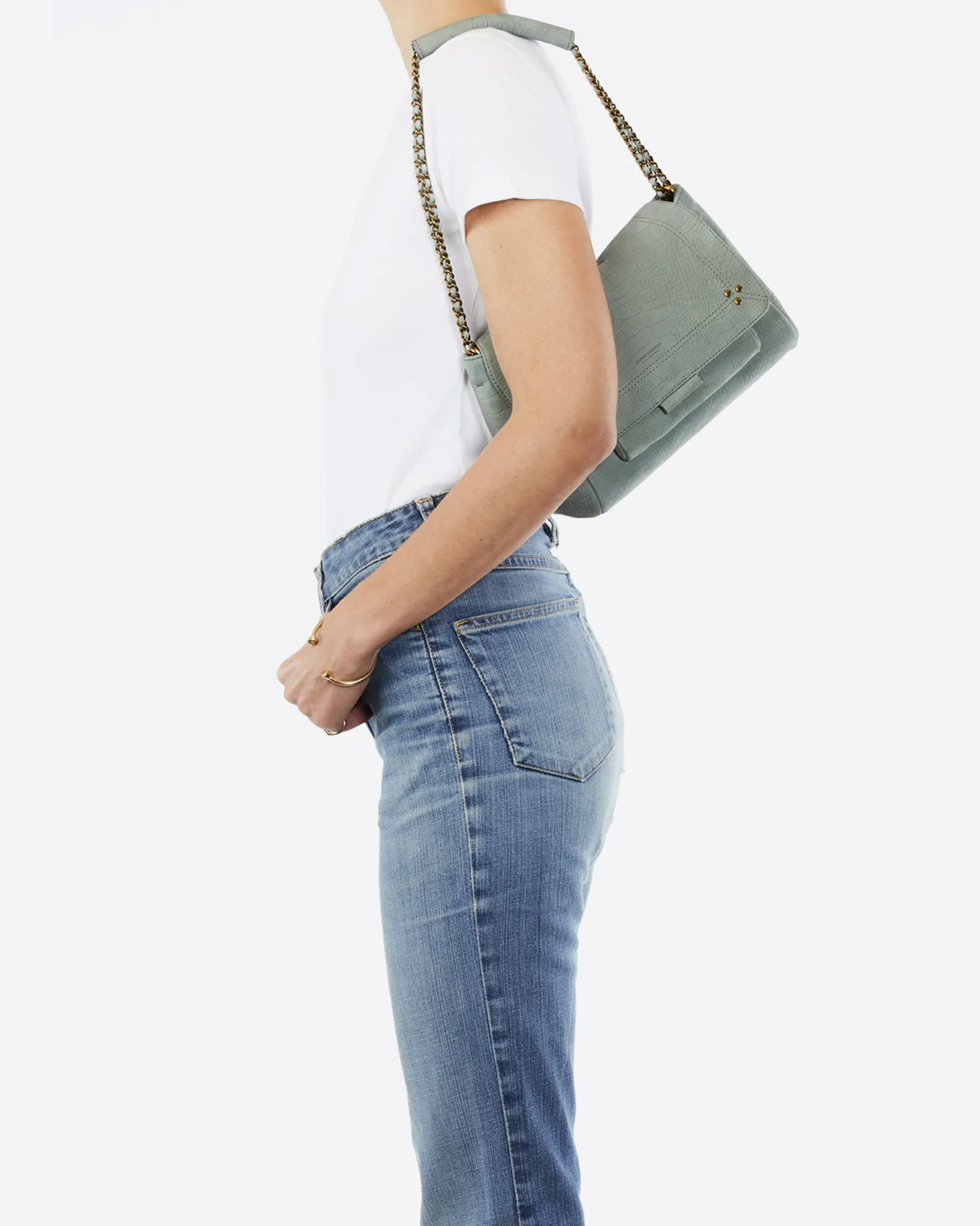 Image du produit Jérôme Dreyfuss Sac Lulu M – Bullskin Croco Amande - 6