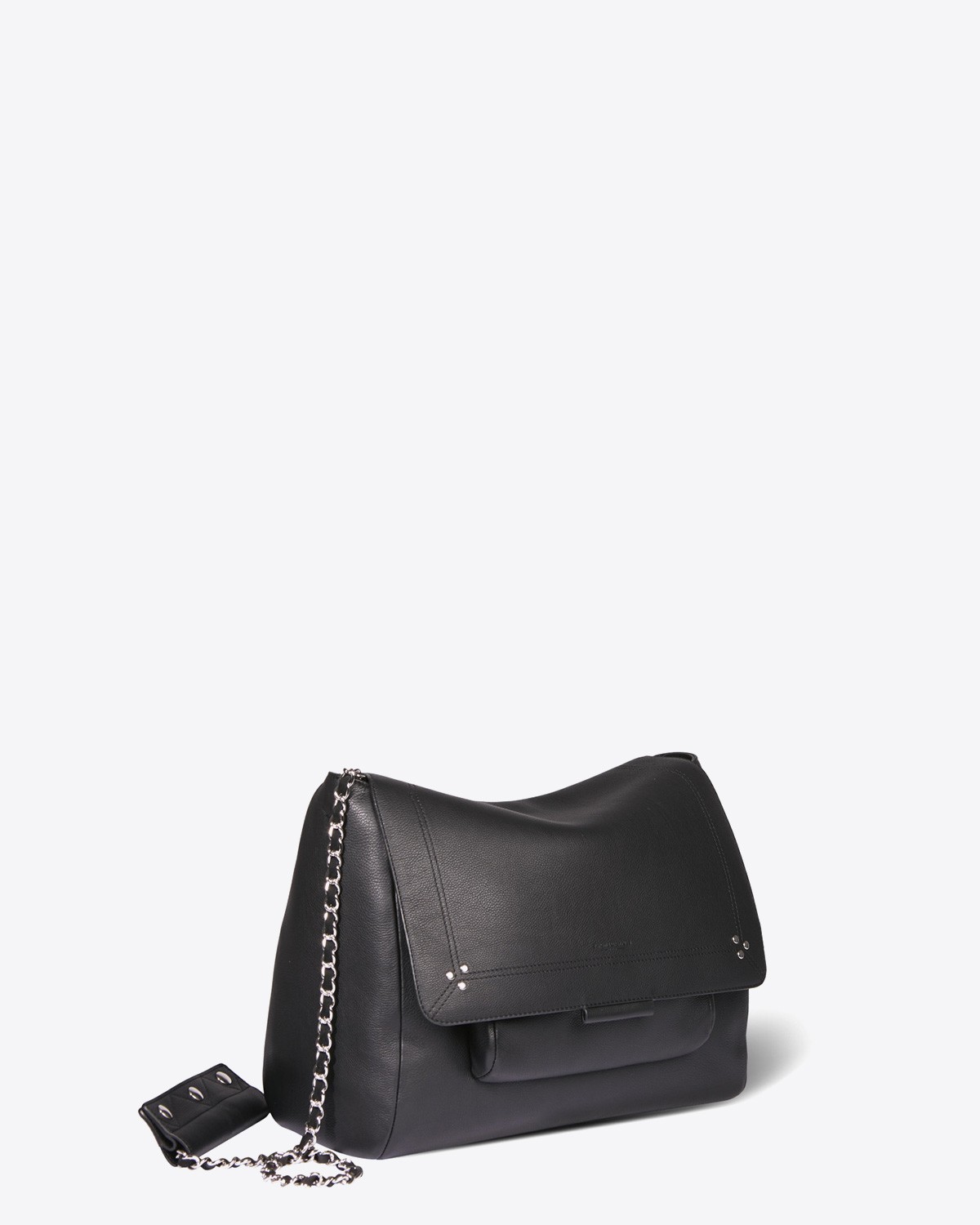 Image du produit Jérôme Dreyfuss Sac Lulu XL – Cuir Veau Noir Silver  - 3