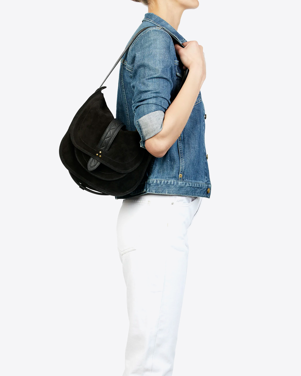 Image du produit Jérôme Dreyfuss Sac Mario – Cuir Suédé Noir - 4