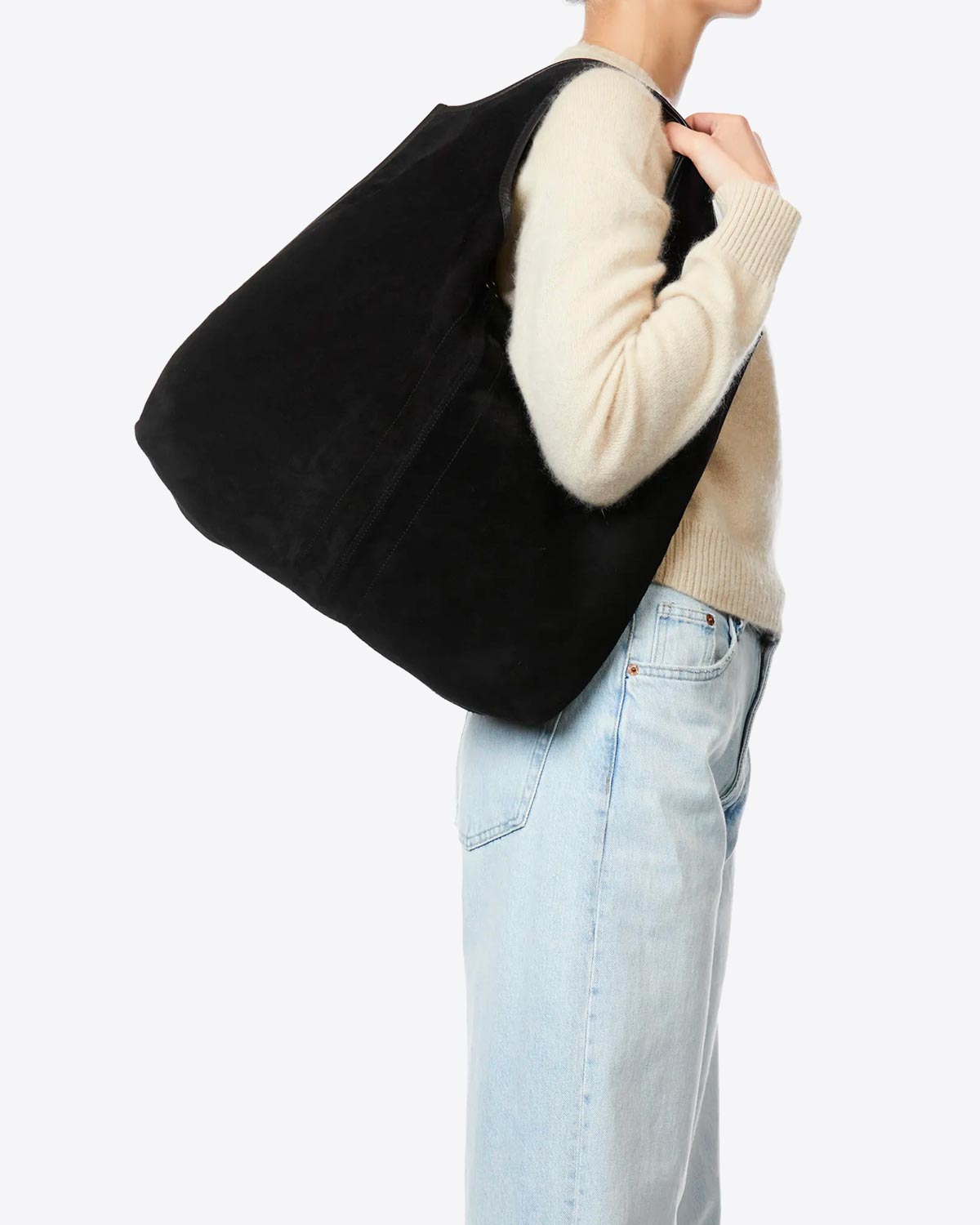 Jérôme Dreyfuss Sac Paco Cuir Velours Suédé Noir