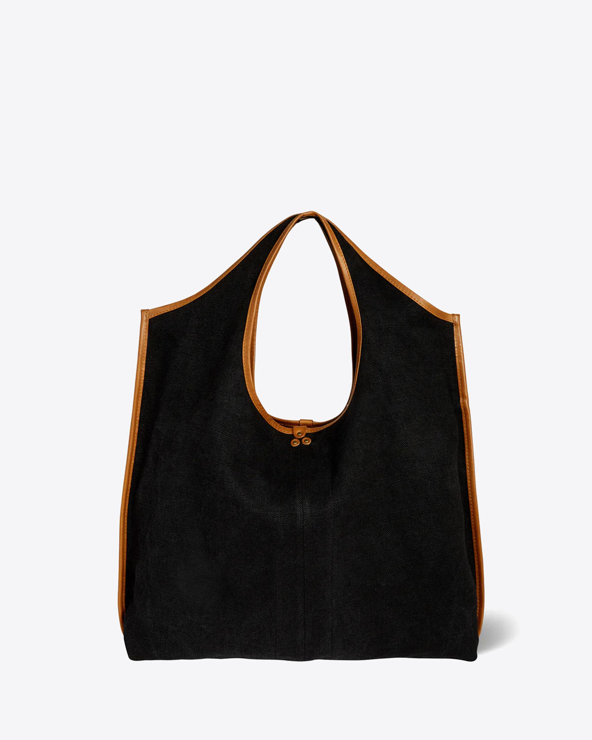 Produit Sac cabas Paco Jérôme Dreyfuss en lin noir. Vue face. 