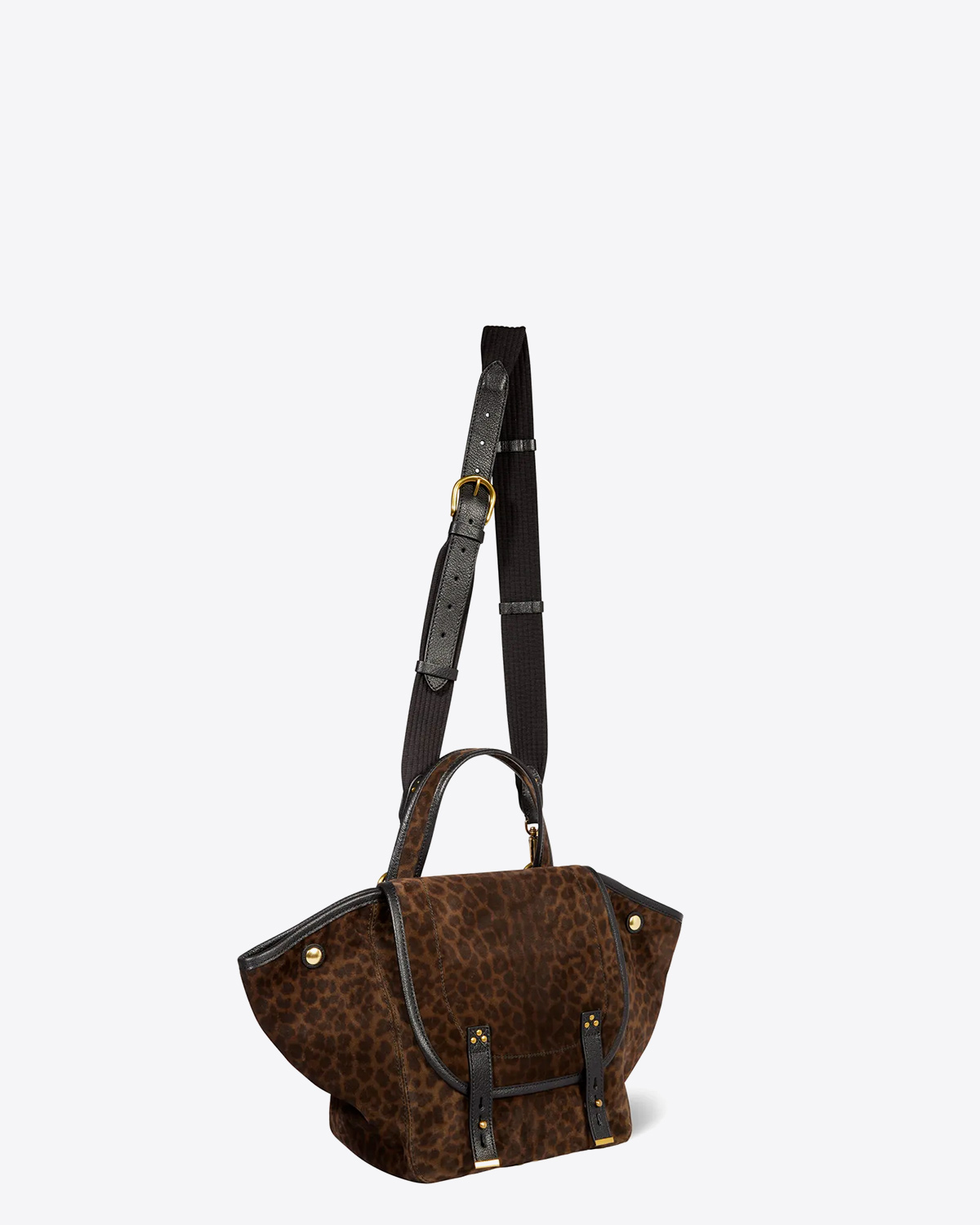 Jérôme Dreyfuss Sac Stan Panier M Croûte Velours Léopard Kaki