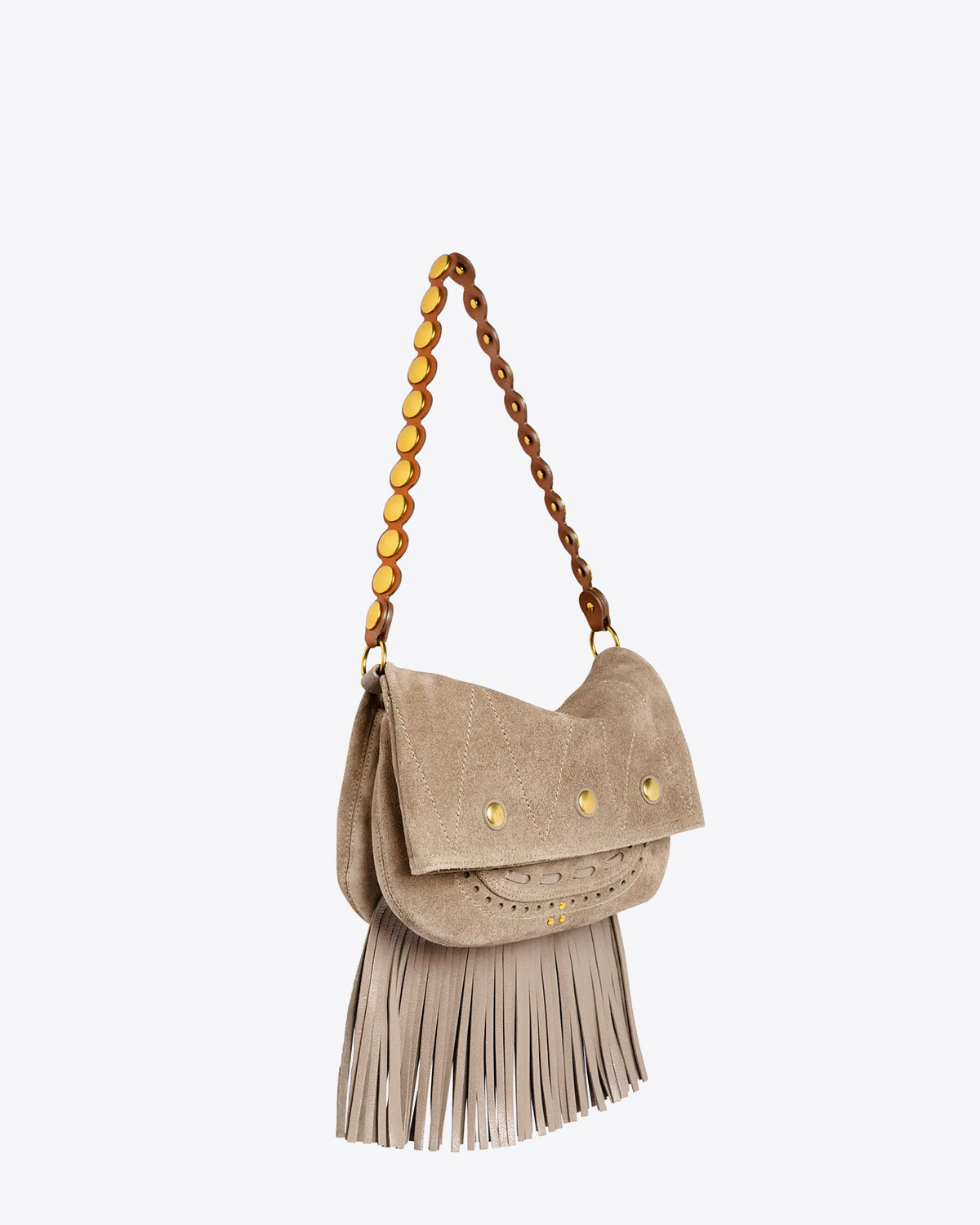 Jérôme Dreyfuss Sac Jerry Mini – Split Suede Coconut