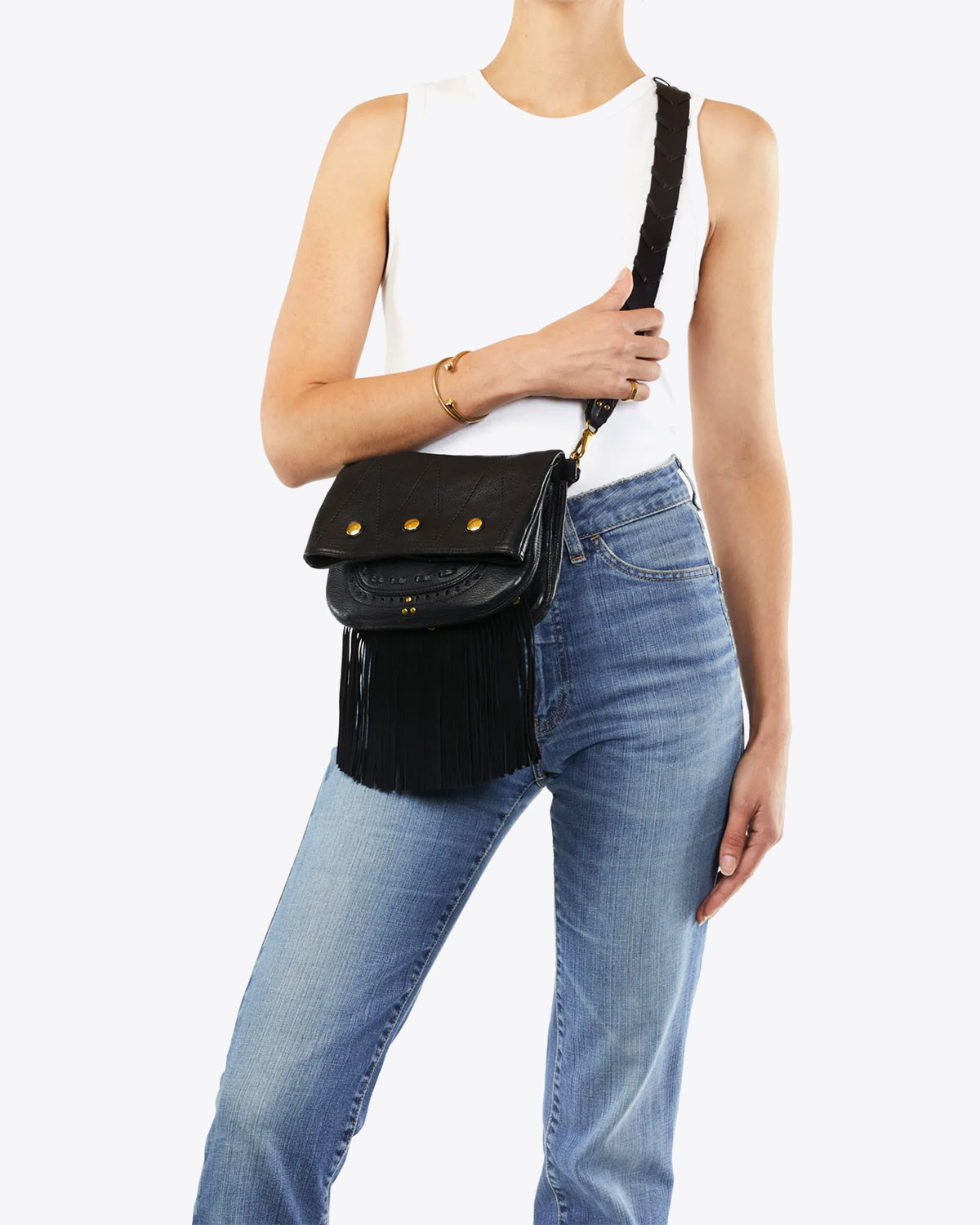 Jérôme Dreyfuss Sac Jerry Mini – Goatskin Noir Grainé