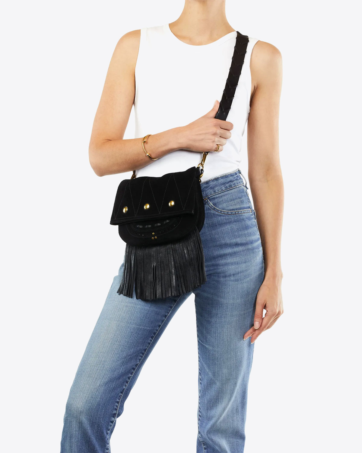 Jérôme Dreyfuss Sac Jerry Mini – Split Suede Noir