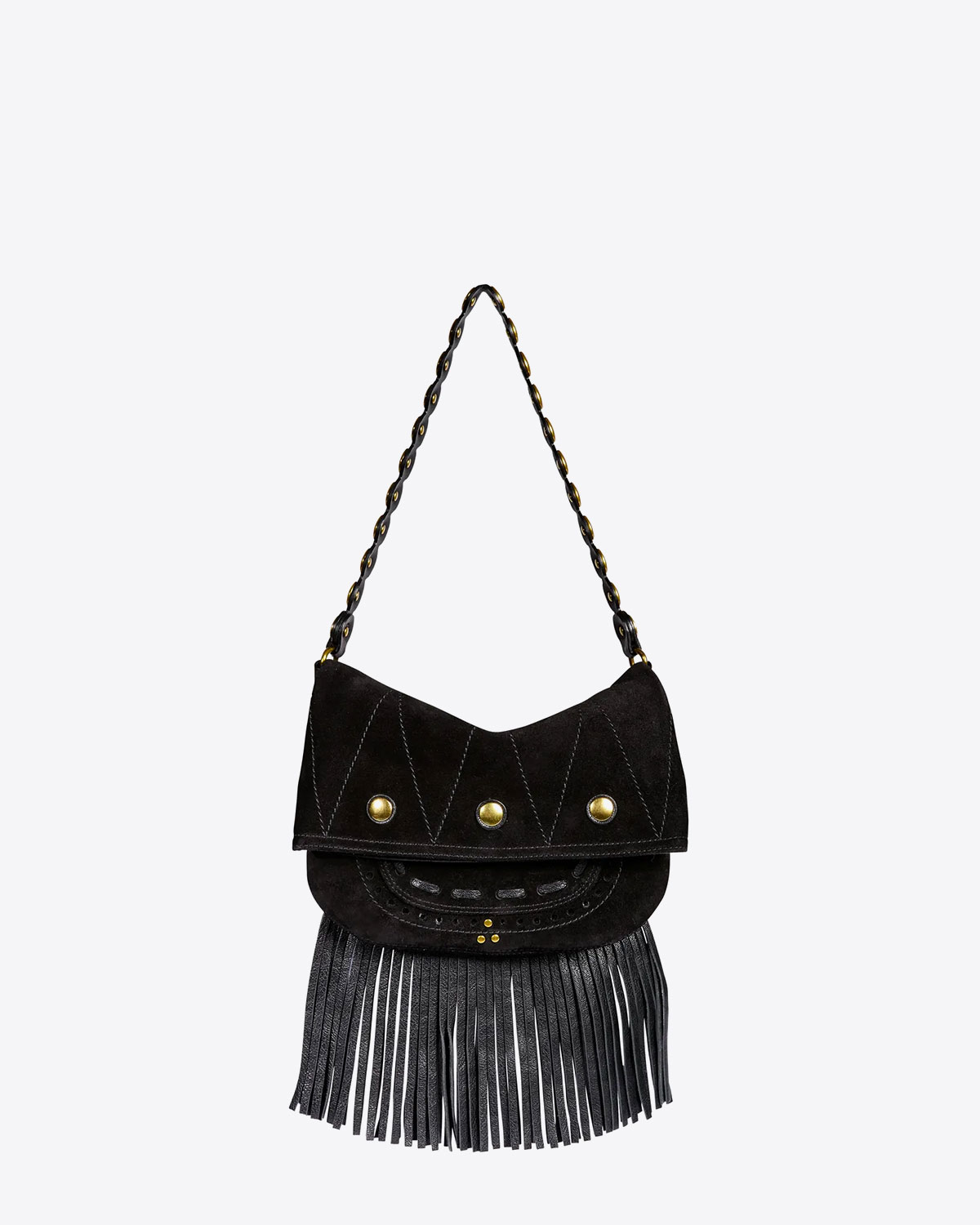 Jérôme Dreyfuss Sac Jerry Mini – Split Suede Noir