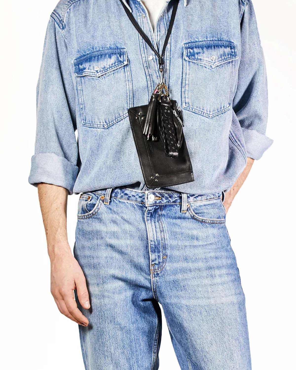 Image du produit Jérôme Dreyfuss Accessoires Collection Jitoumi Lambskin Noir   - 5