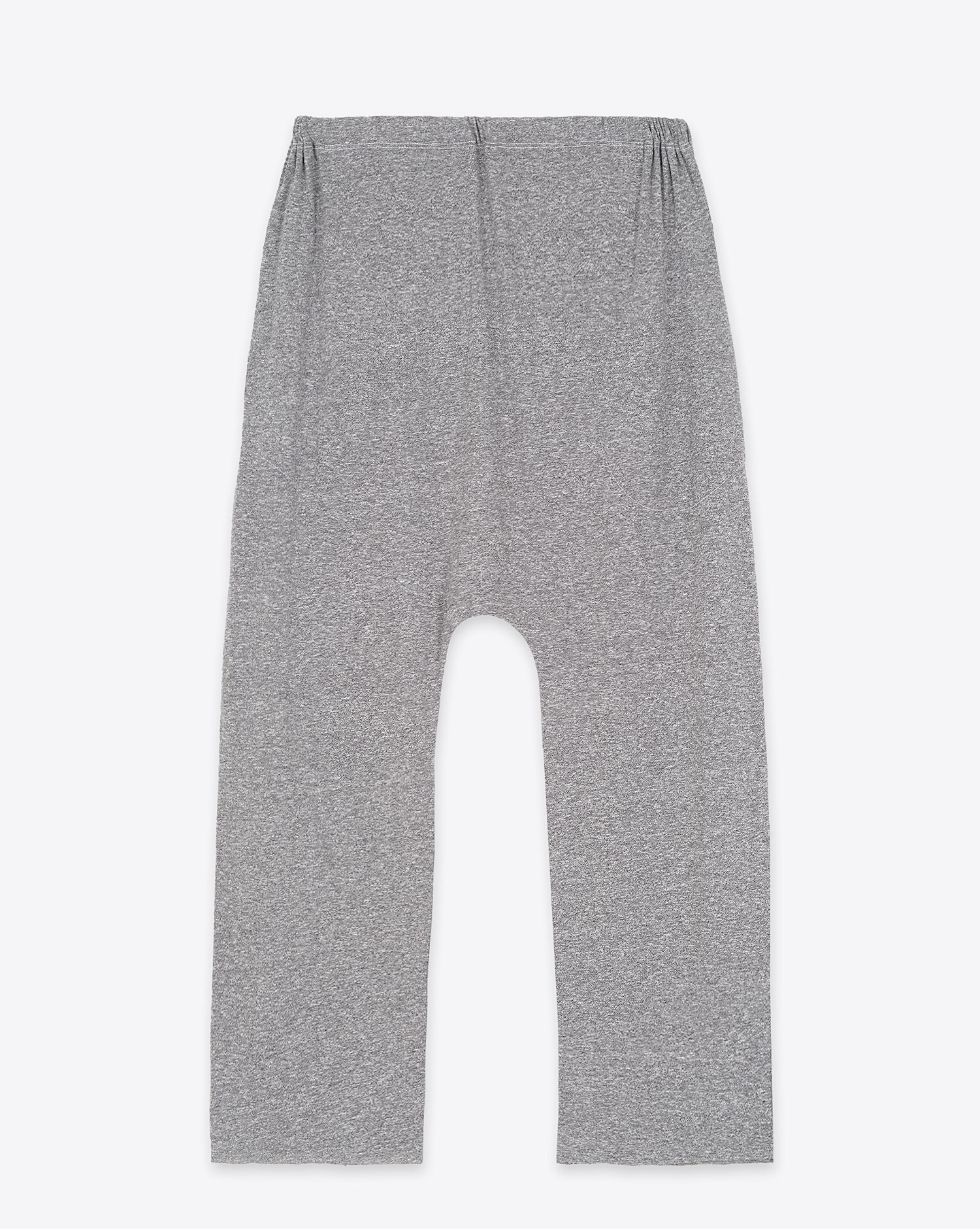 Produit Pantalon Jersey Crop The Great en coton gris. Vue face. 