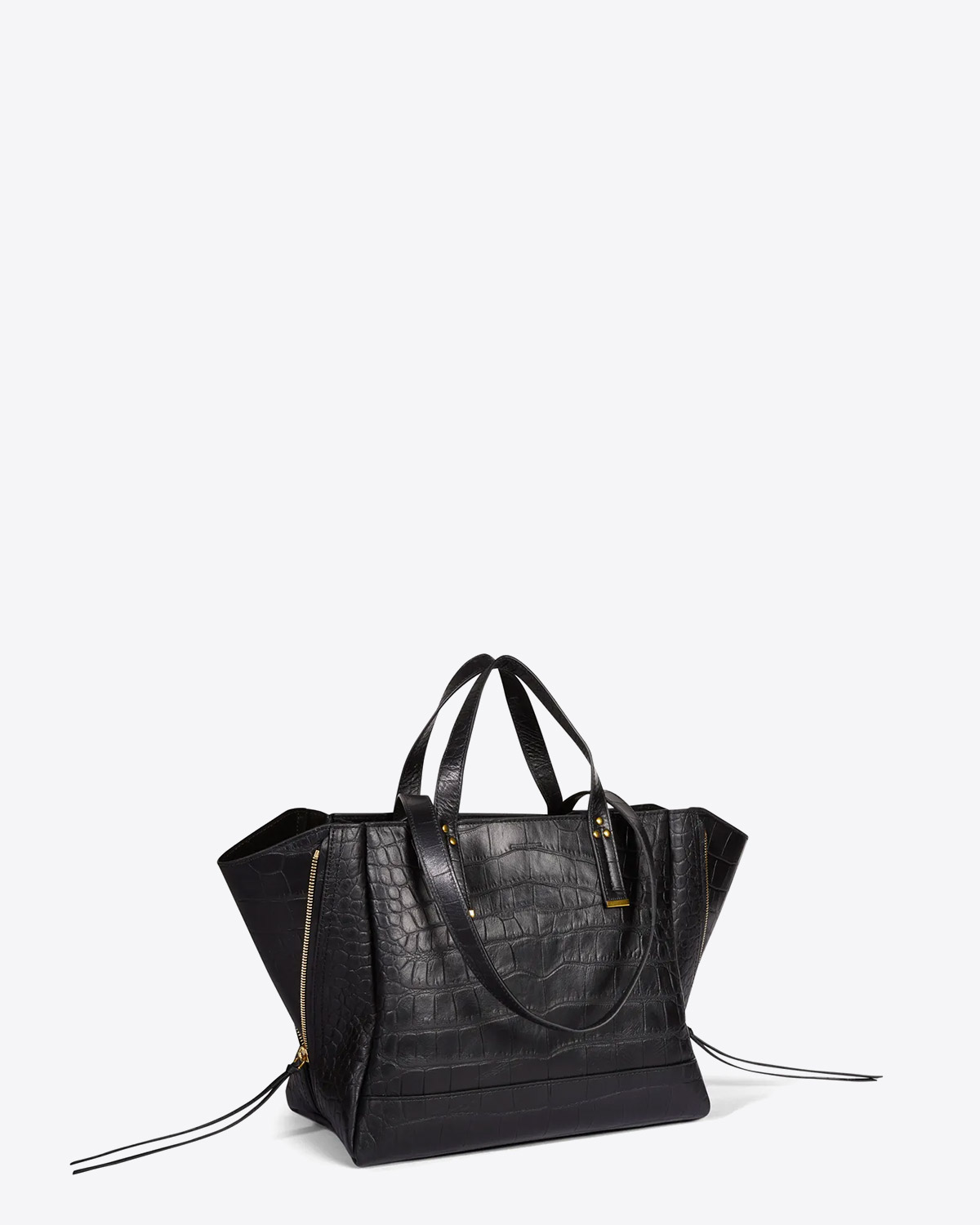 Jérôme Dreyfuss Sac Jorge M – Vachette Croco Noir