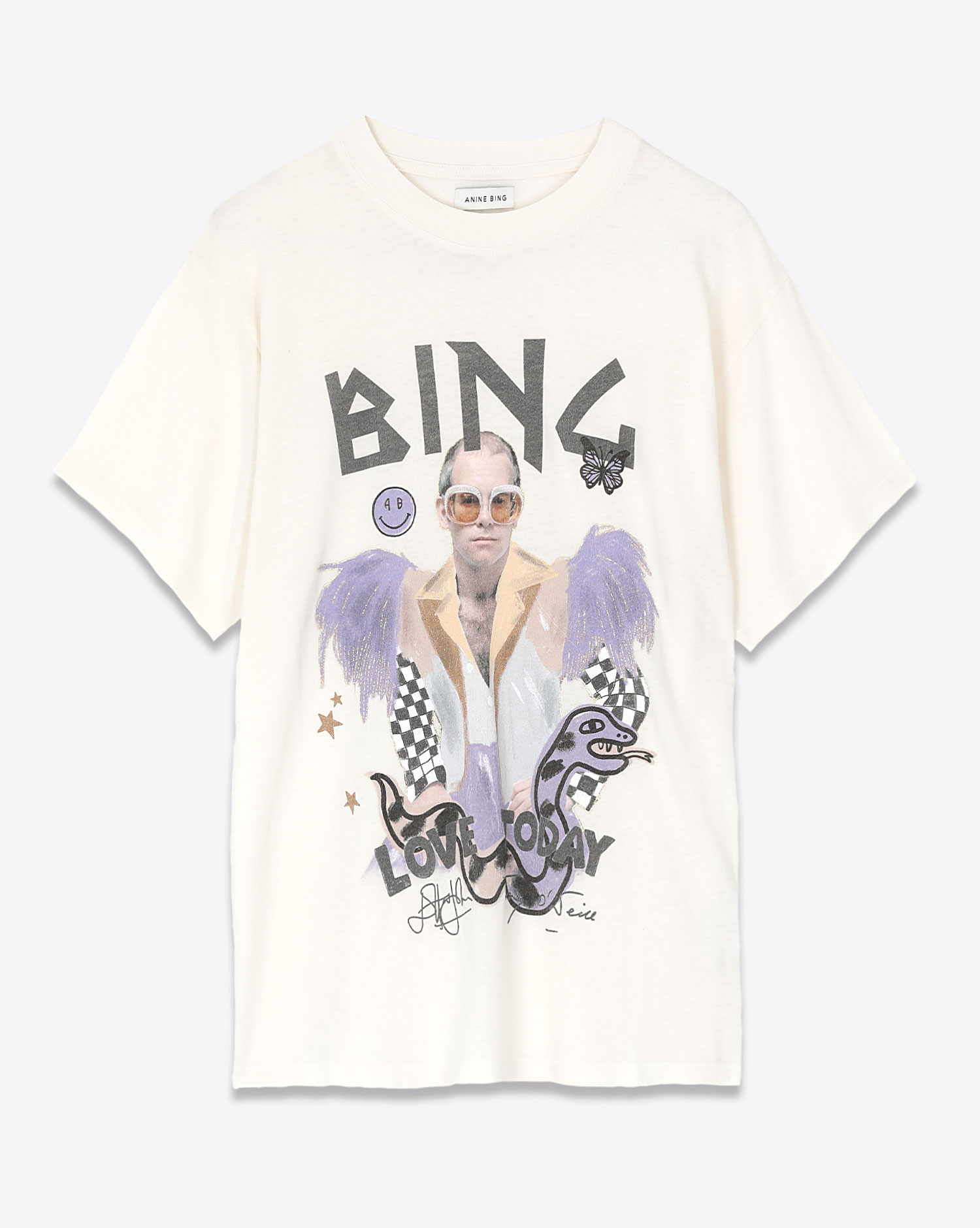 Tee-Shirt Anine Bing  Lili Tee Ab x To Elton John beige 