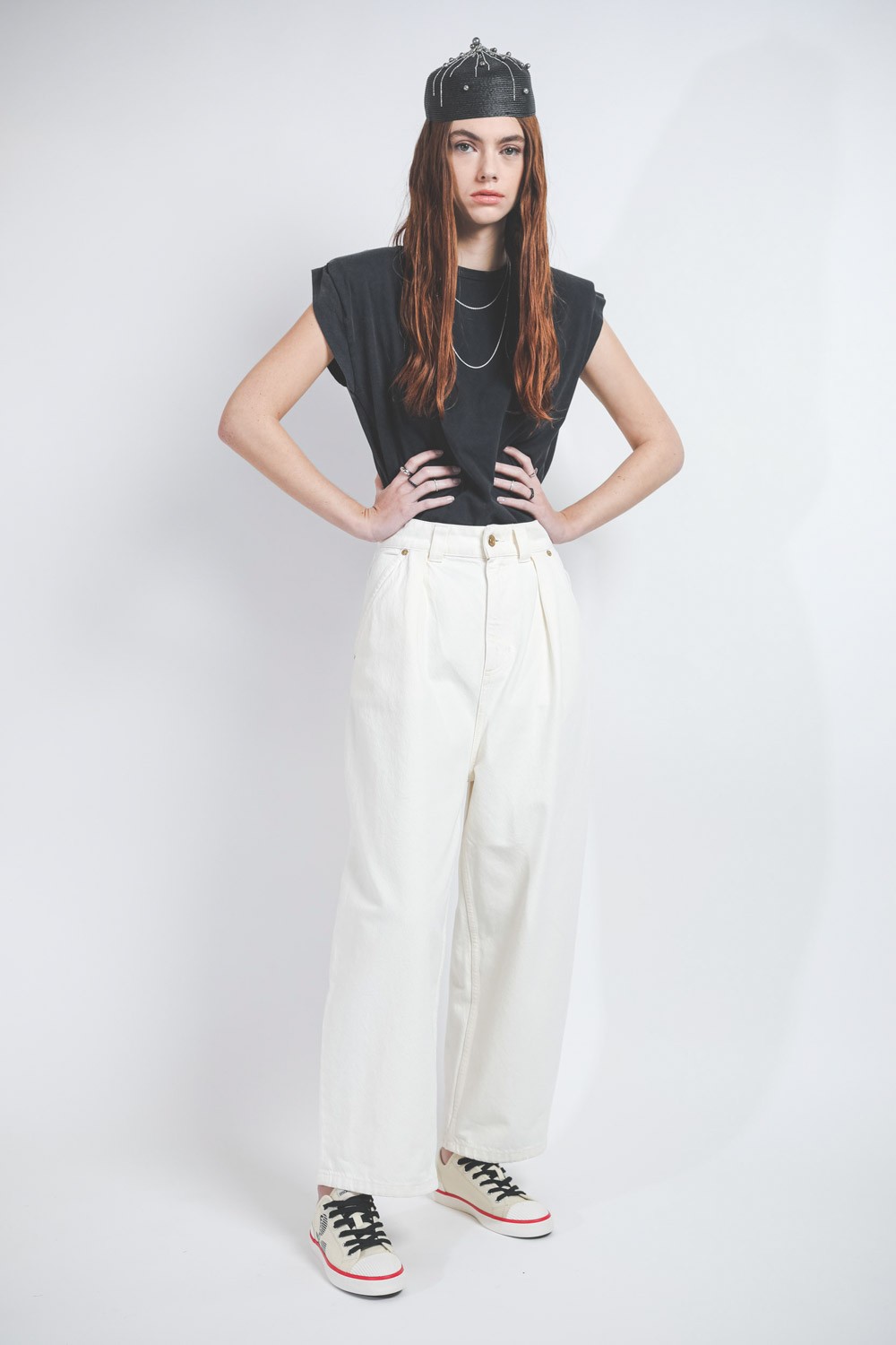 Image du produit Tom Wood Vanessa Pants - Vintage White  - 6