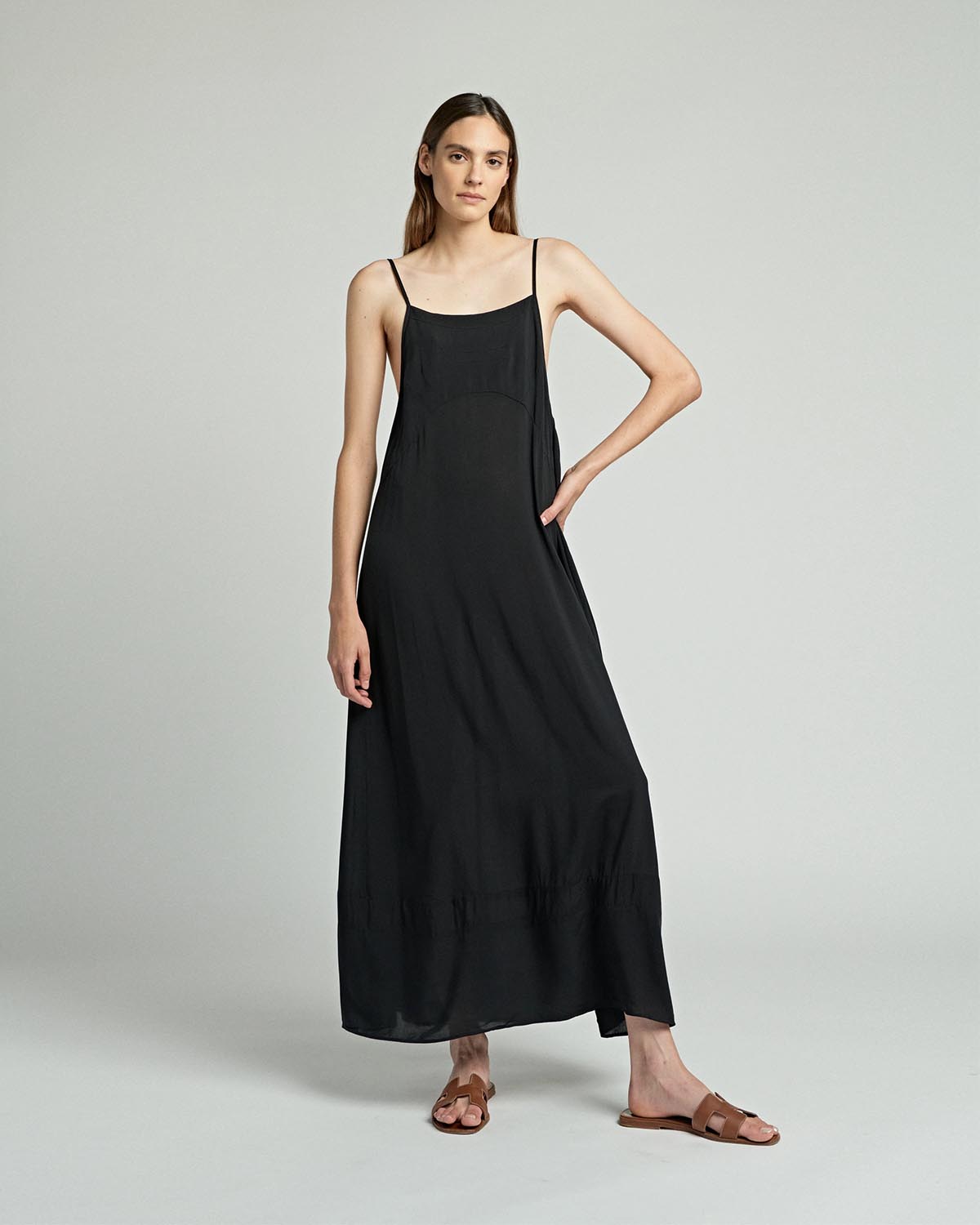 Ragdoll LA Long Strap Dress - Black