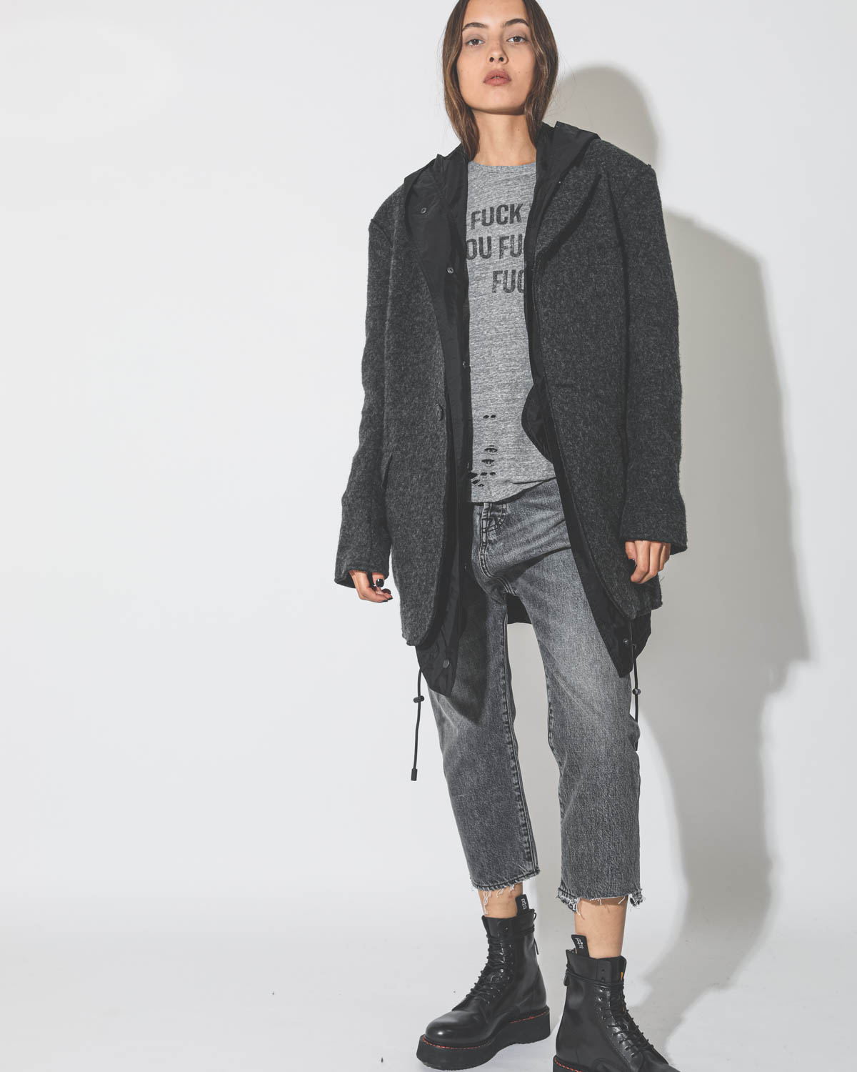 R13 Denim Collection Tailored Drop Jean Leyton Black