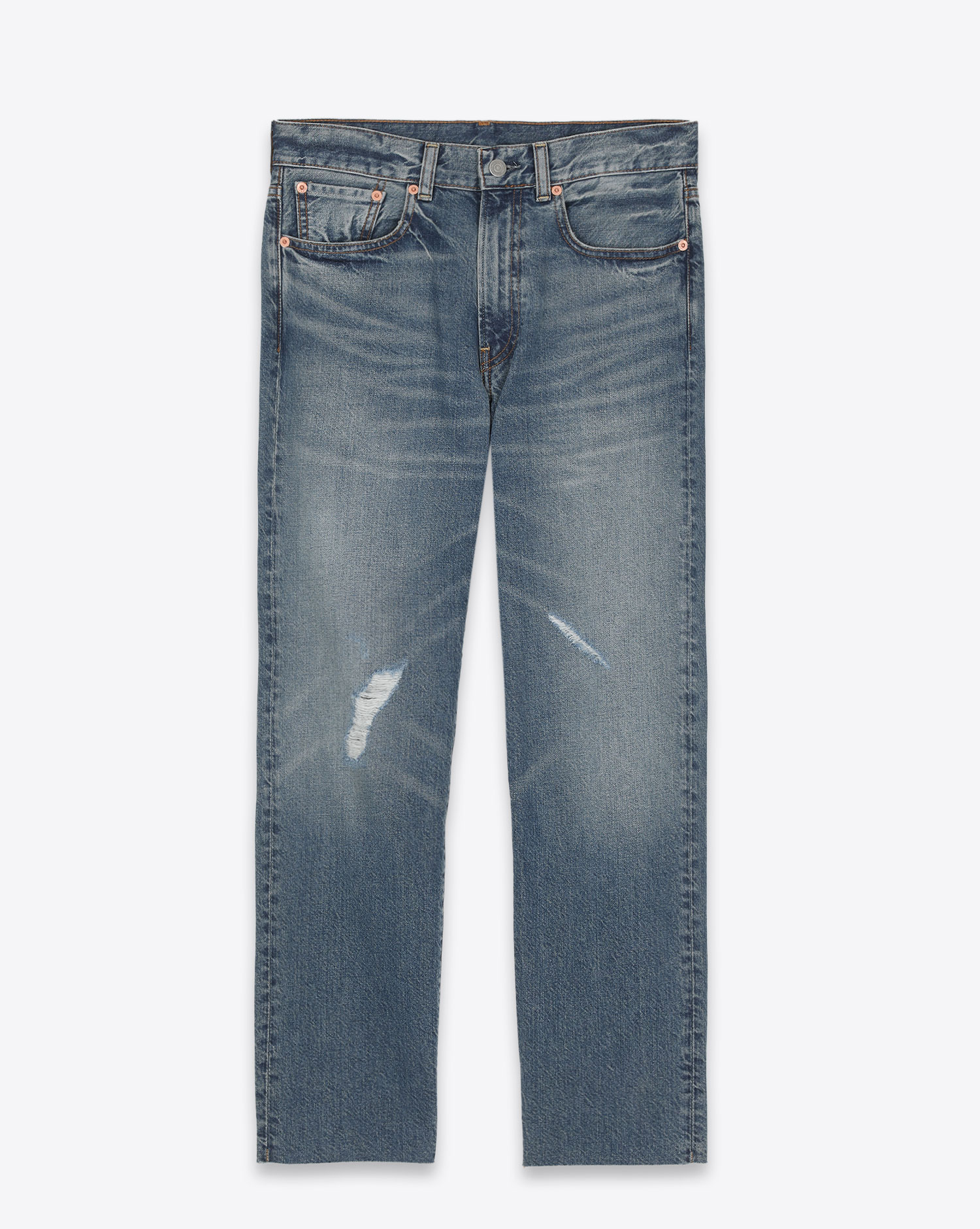 Denimist Jeans Knee Rip & Cut Off Hem