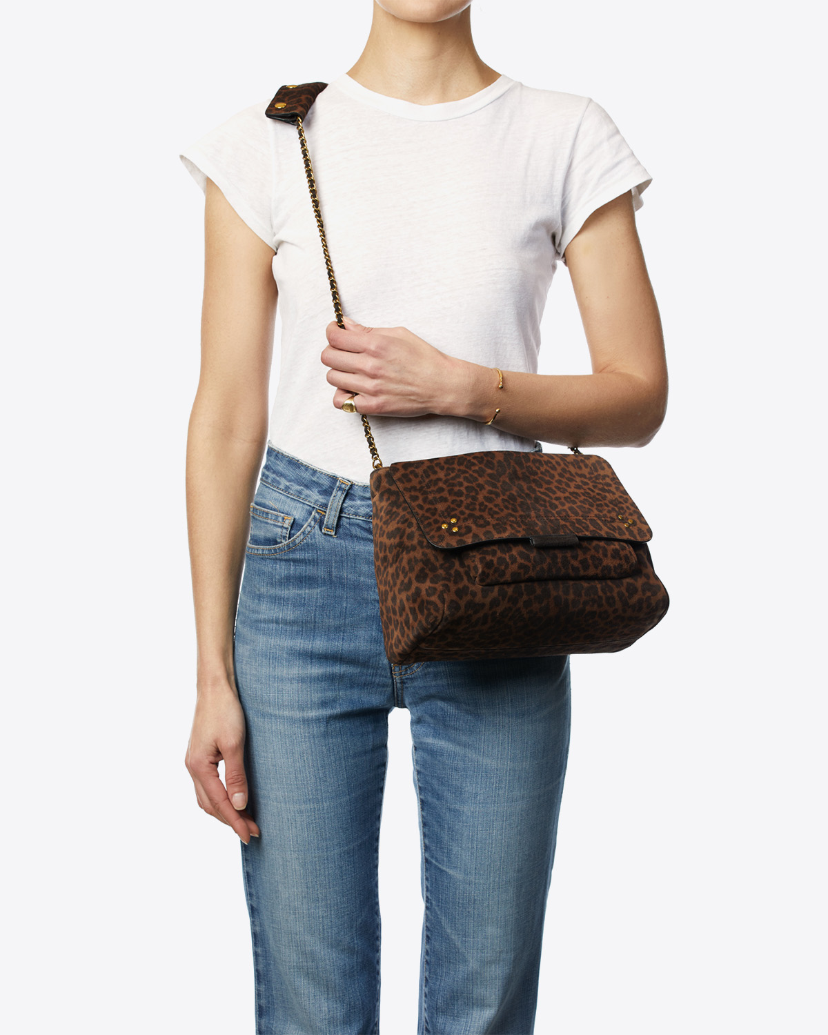 J r me Dreyfuss Sac Lulu L Split Suede L opard Naturel