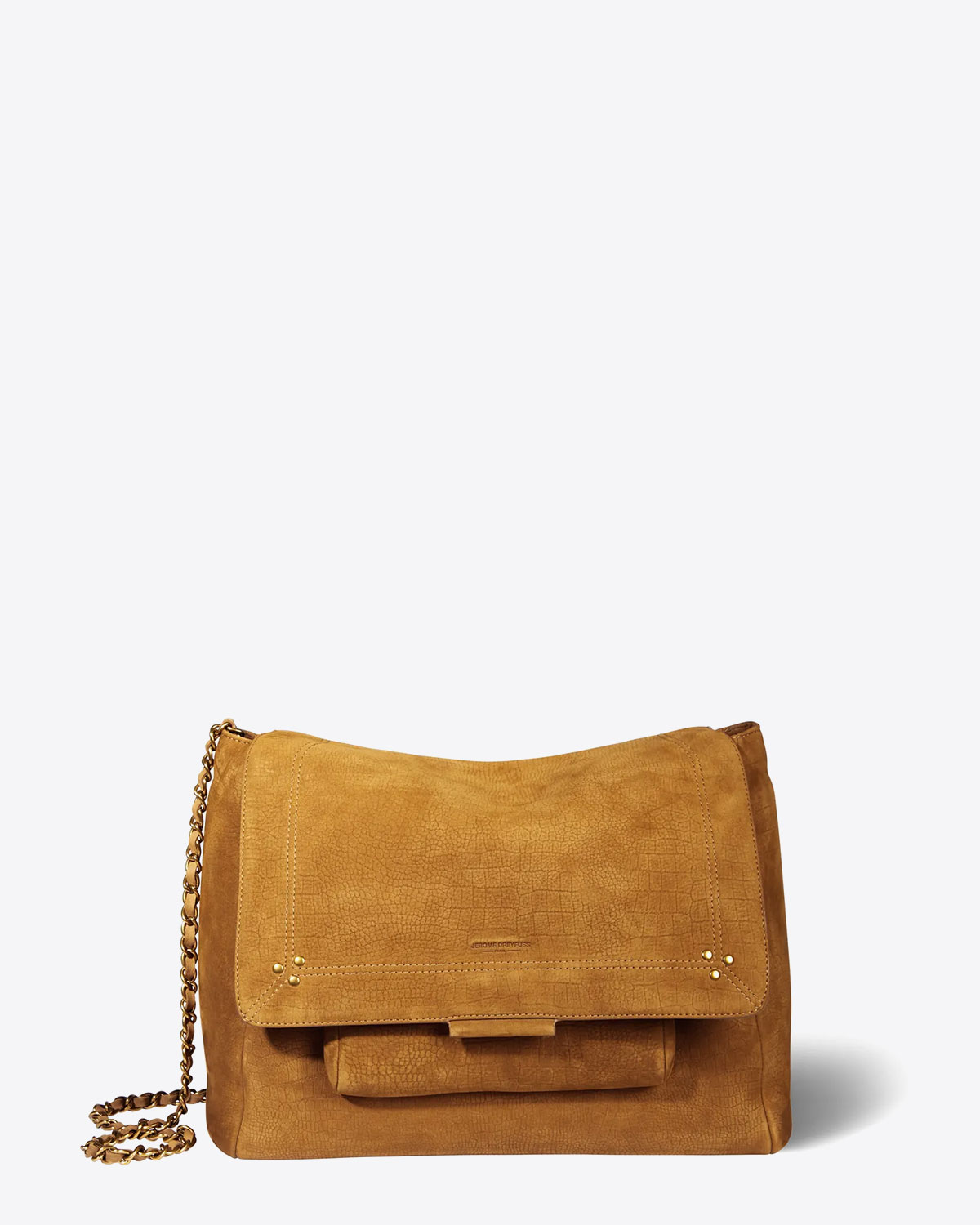 Sac XL bandouli&egrave;re r&eacute;glable en cuir croco lion Lulu XL J&eacute;r&ocirc;me Dreyfuss.