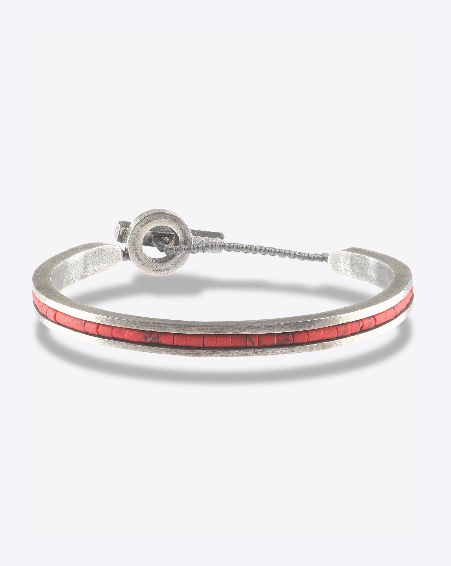 Image du produit M.Cohen Bracelet Rigide Rouge et Argent  