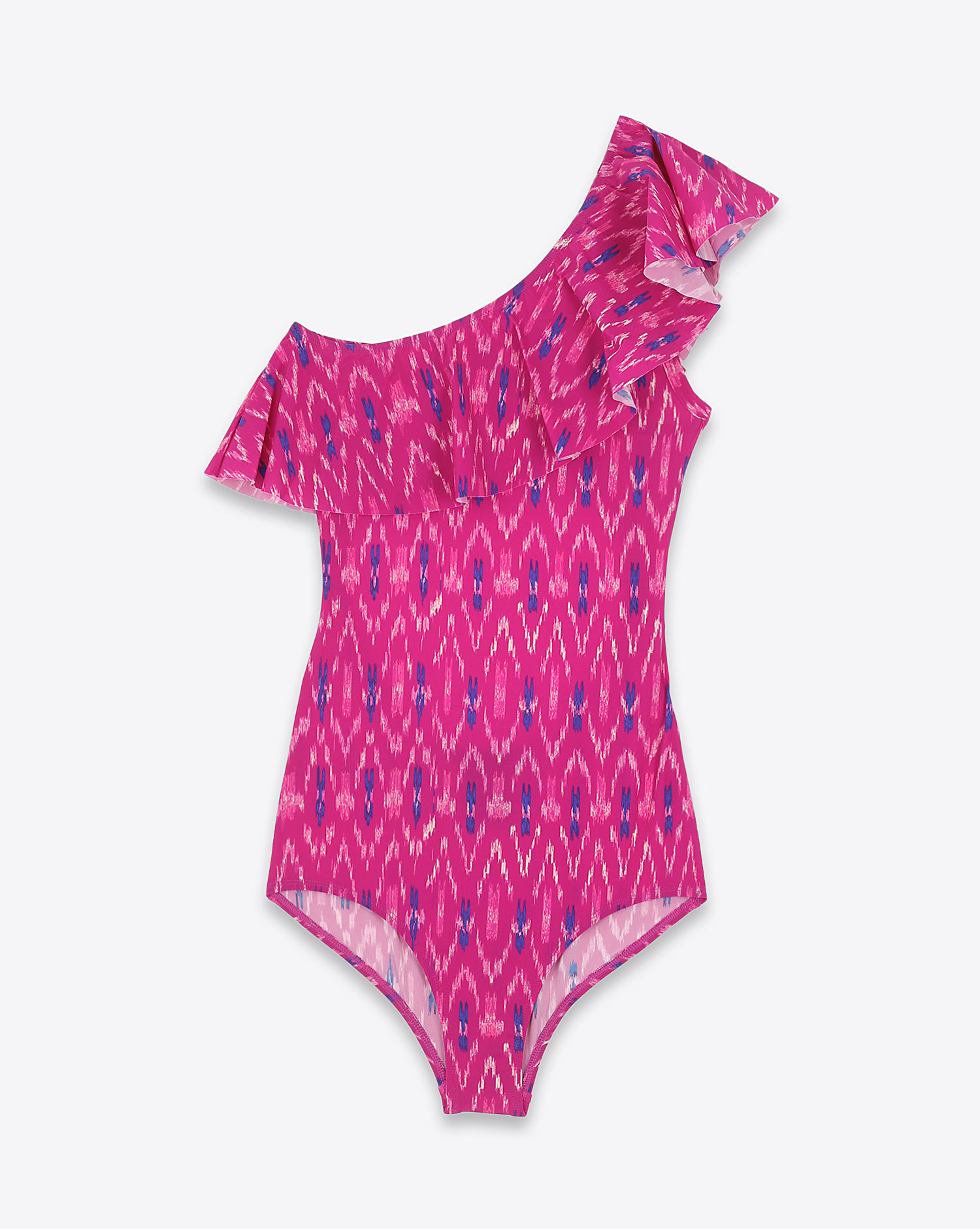 Maillot de bain une pièce imprimé fuchsia Sicilya Isabel Marant Etoile. Face. 