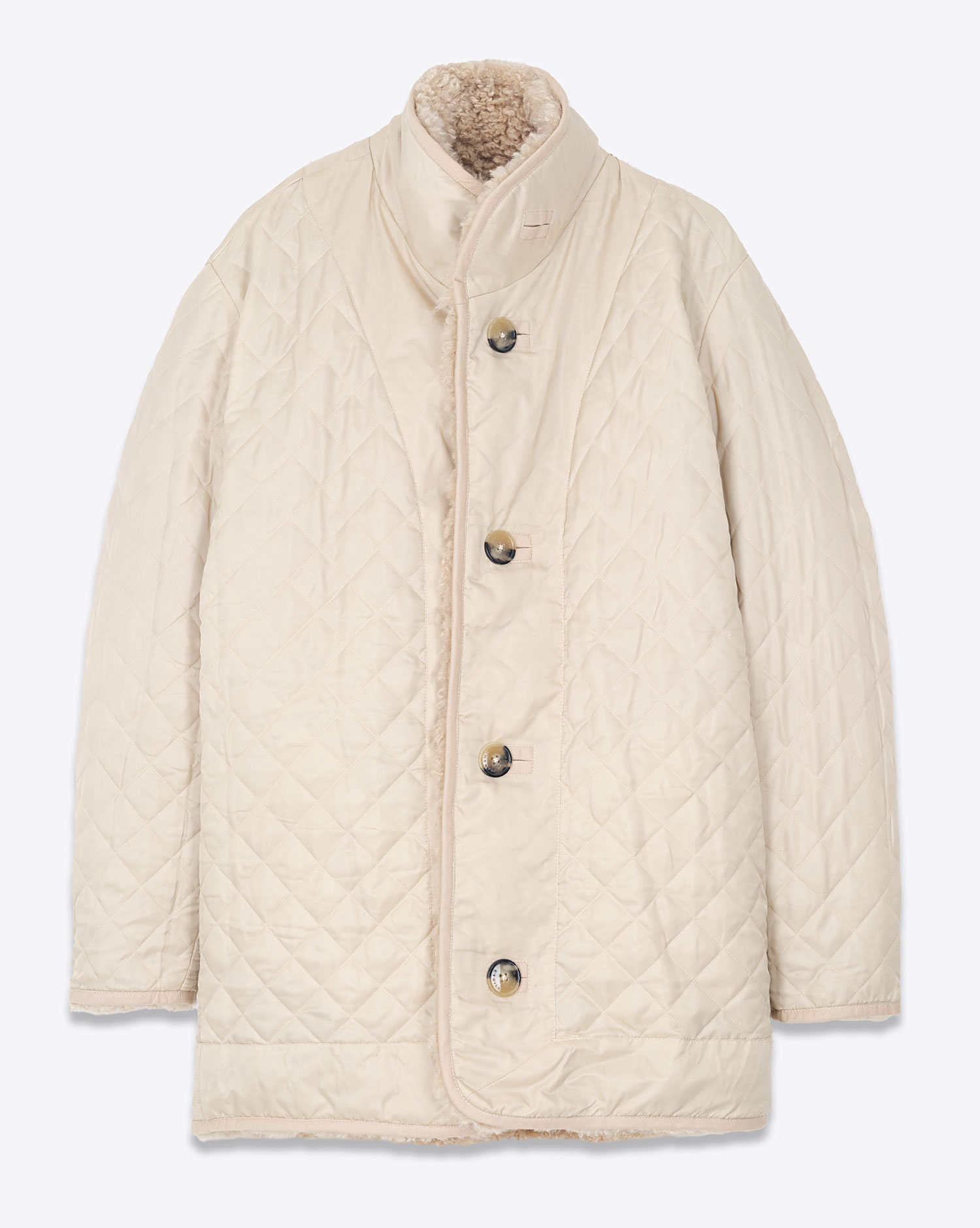 Isabel Marant Etoile Manteau Carolina Reversible Ecru. Côté matelassé.