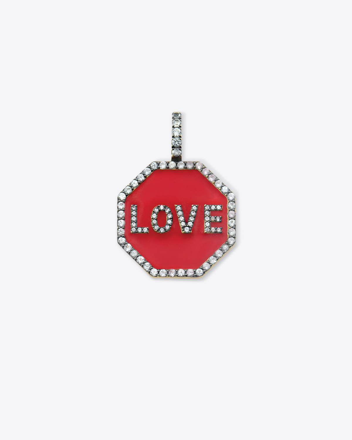 Feidt Paris pendentif Love en email rouge. 