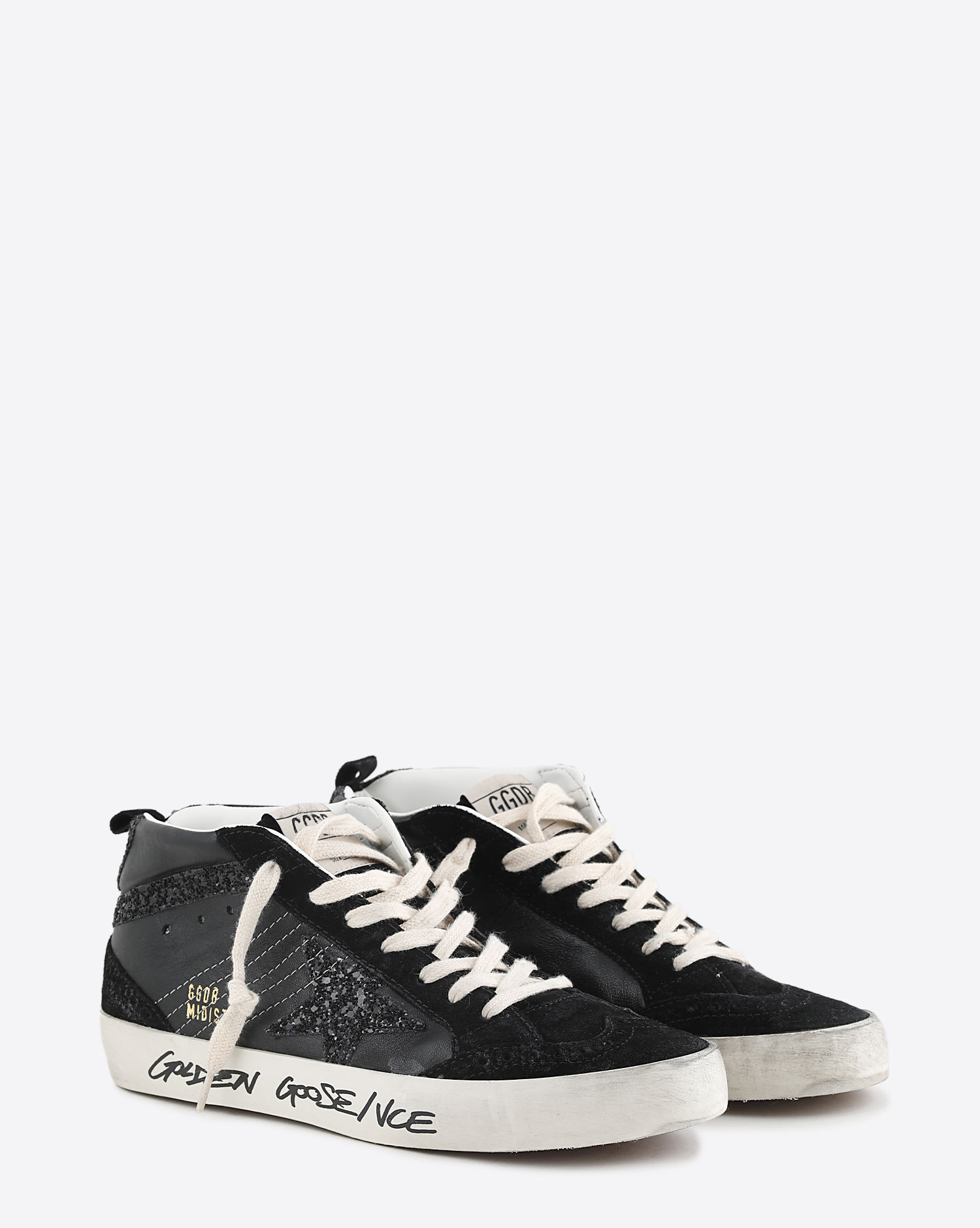 Golden Goose Sneakers Mid Star Black Glitter 90100