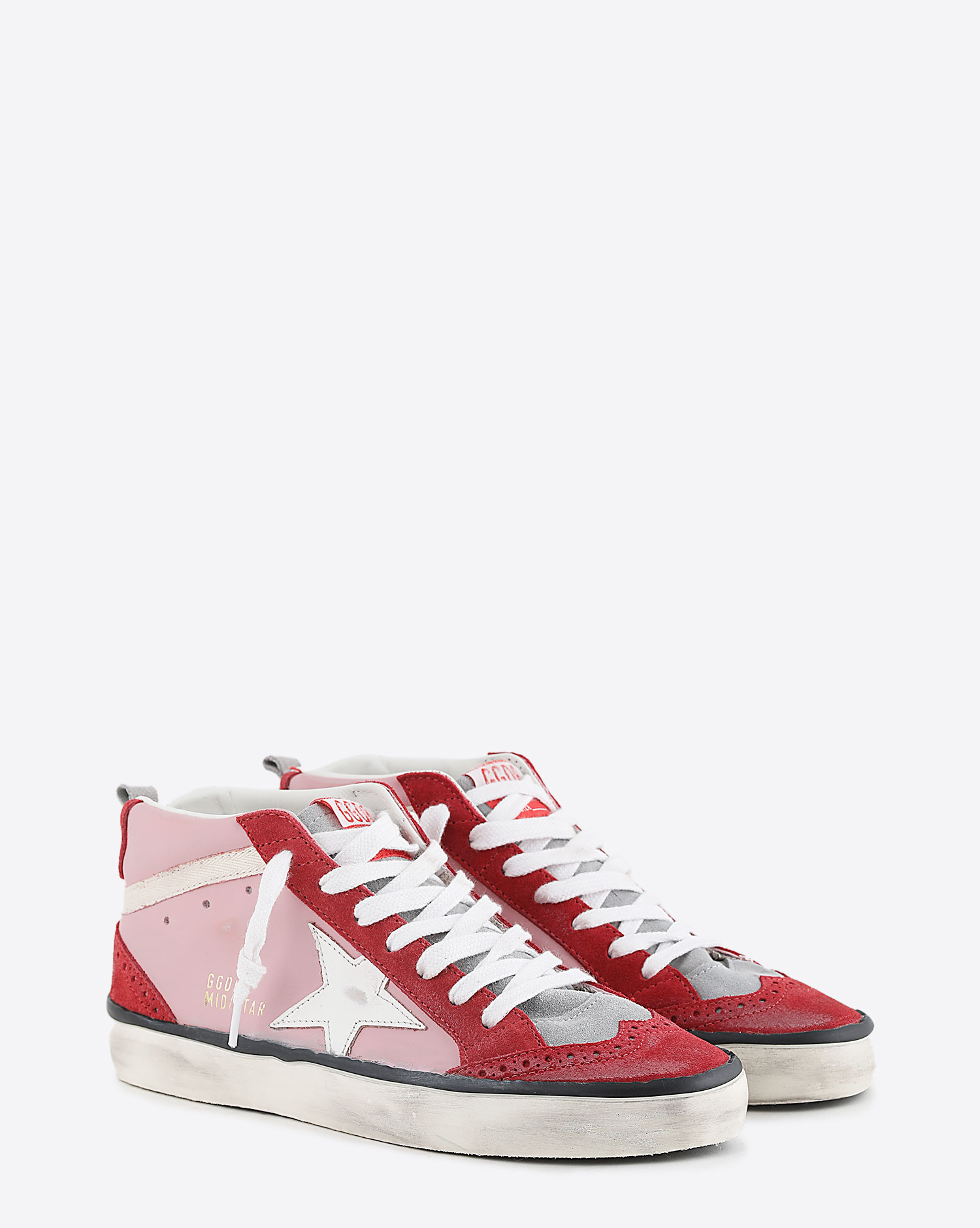 Sneakers Mid Star Pink Red White 82182 Golden Goose 